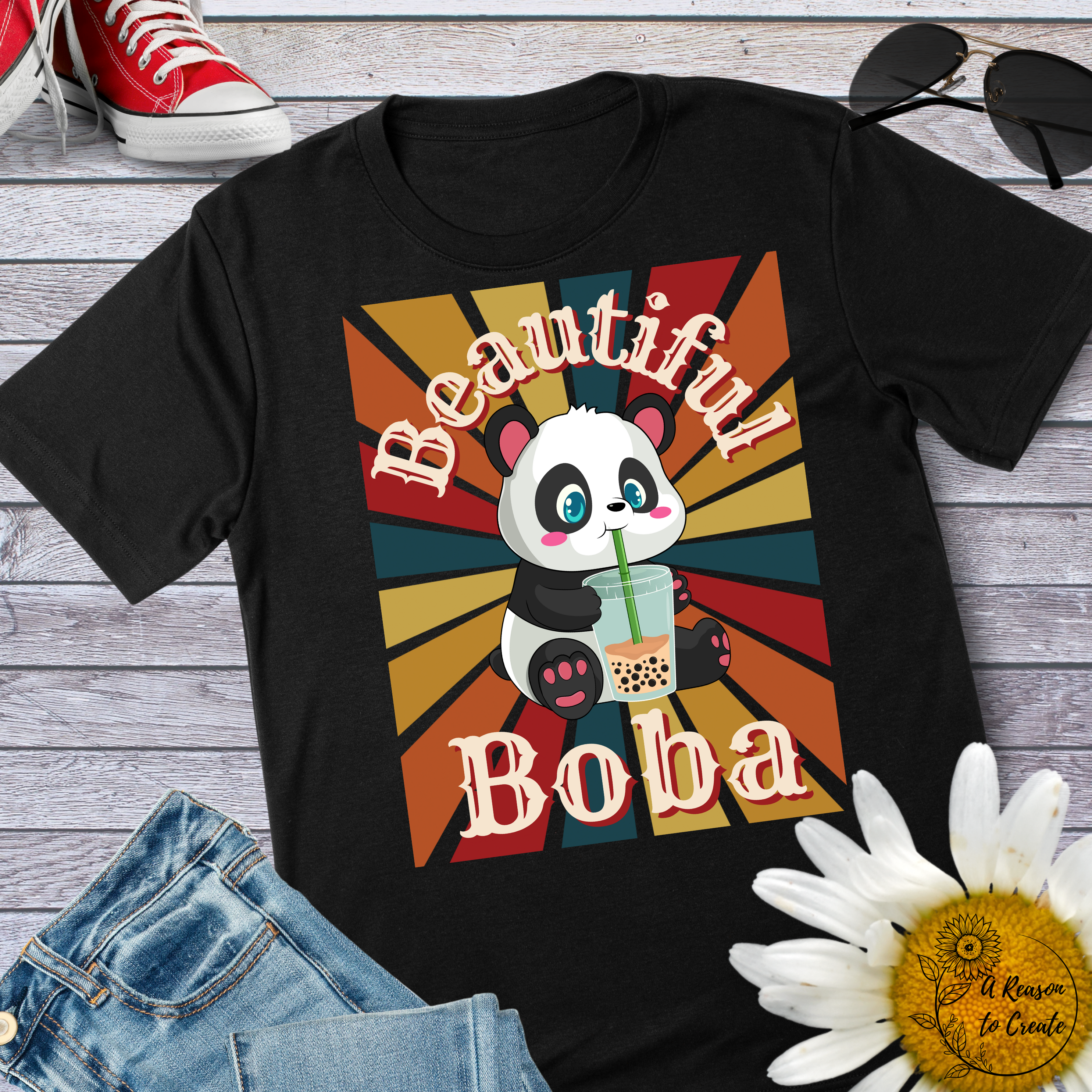 Cute Panda Boba Tee for Drink Lovers, Kawaii Shirt, Gift for Tea Enthusiasts, Cute Casual Wear, Fun Summer Top product thumbnail image