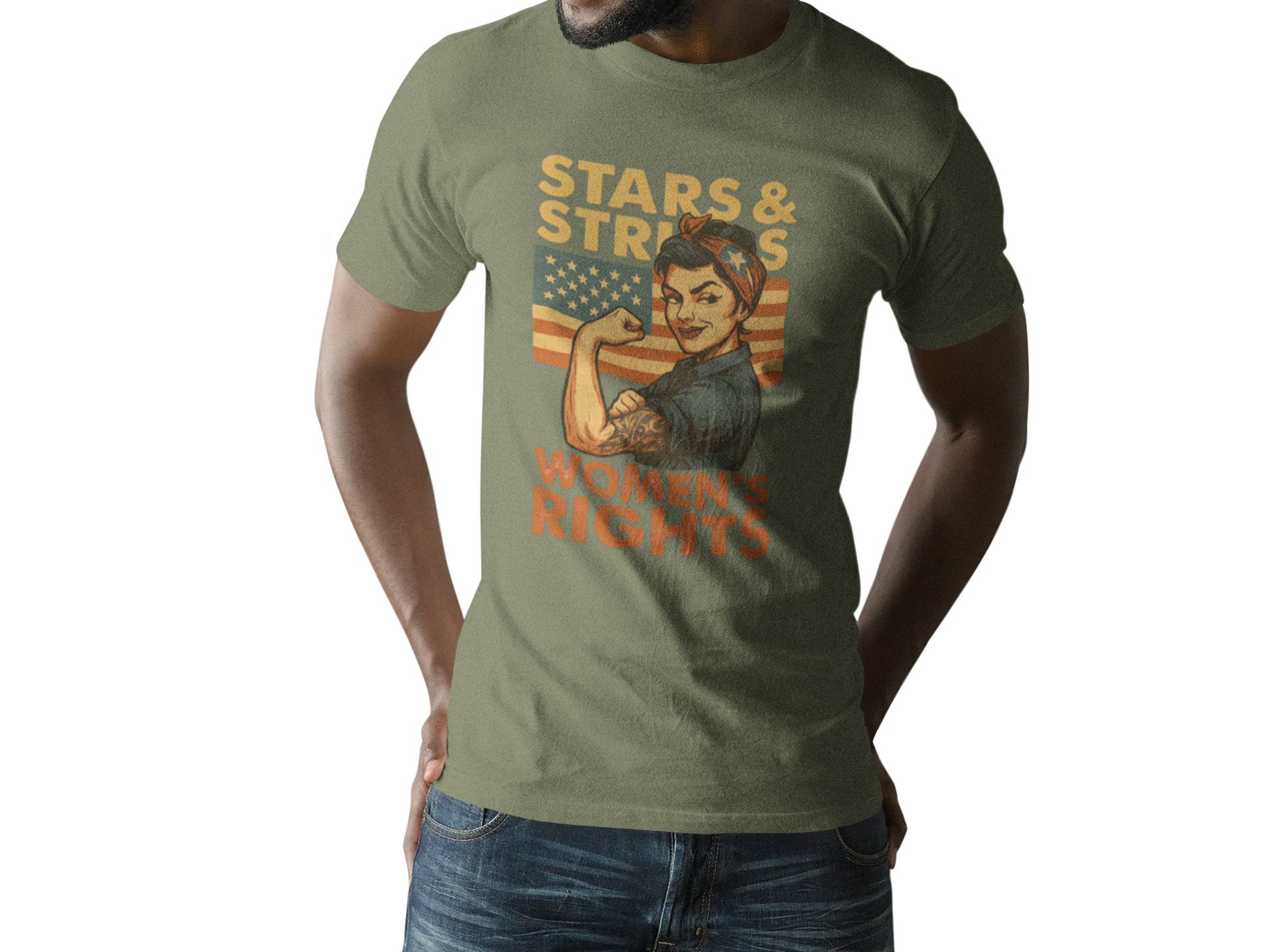 Stars &amp; Stripes &amp; Women’s Rights Unisex Tee – Because We’re Still Fighting