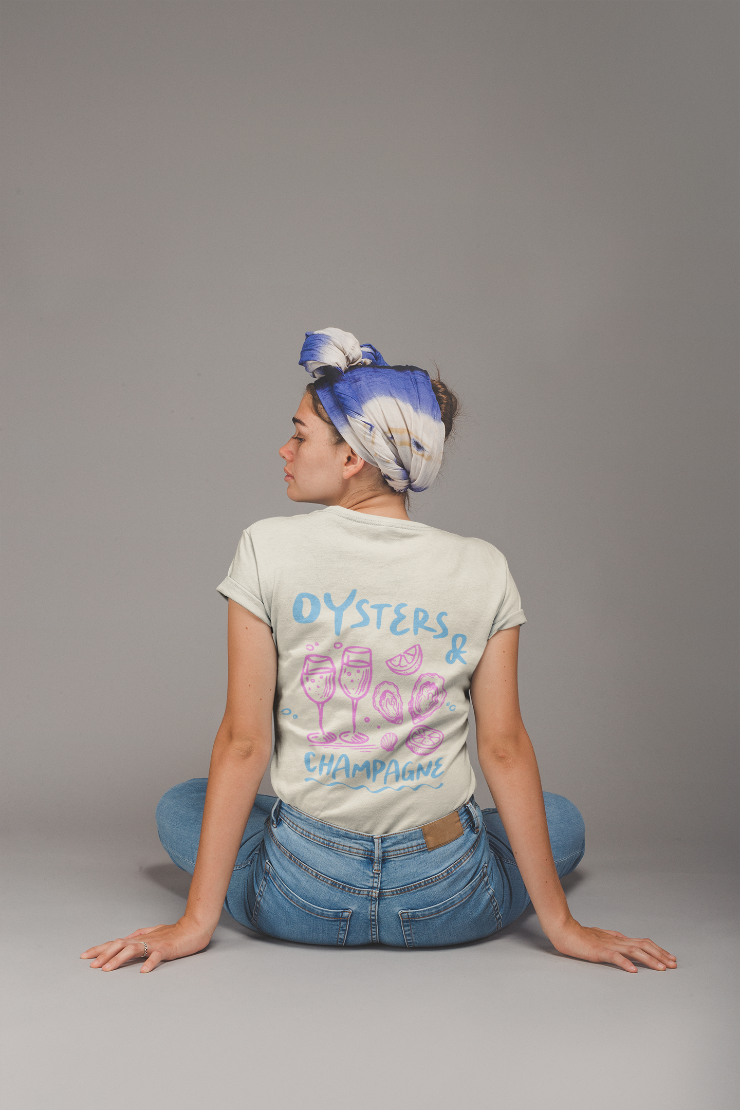 Oysters &amp; Champagne T-Shirt, Casual Summer Tee, Unisex Graphic Shirt, Beachwear, Gift for Foodies, Trendy Apparel product thumbnail image