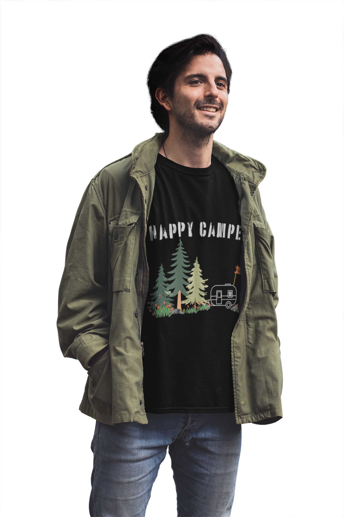 Happy Camper - Unisex Softstyle T-Shirt product thumbnail image Happy Camper - Unisex Softstyle T-Shirt product thumbnail image