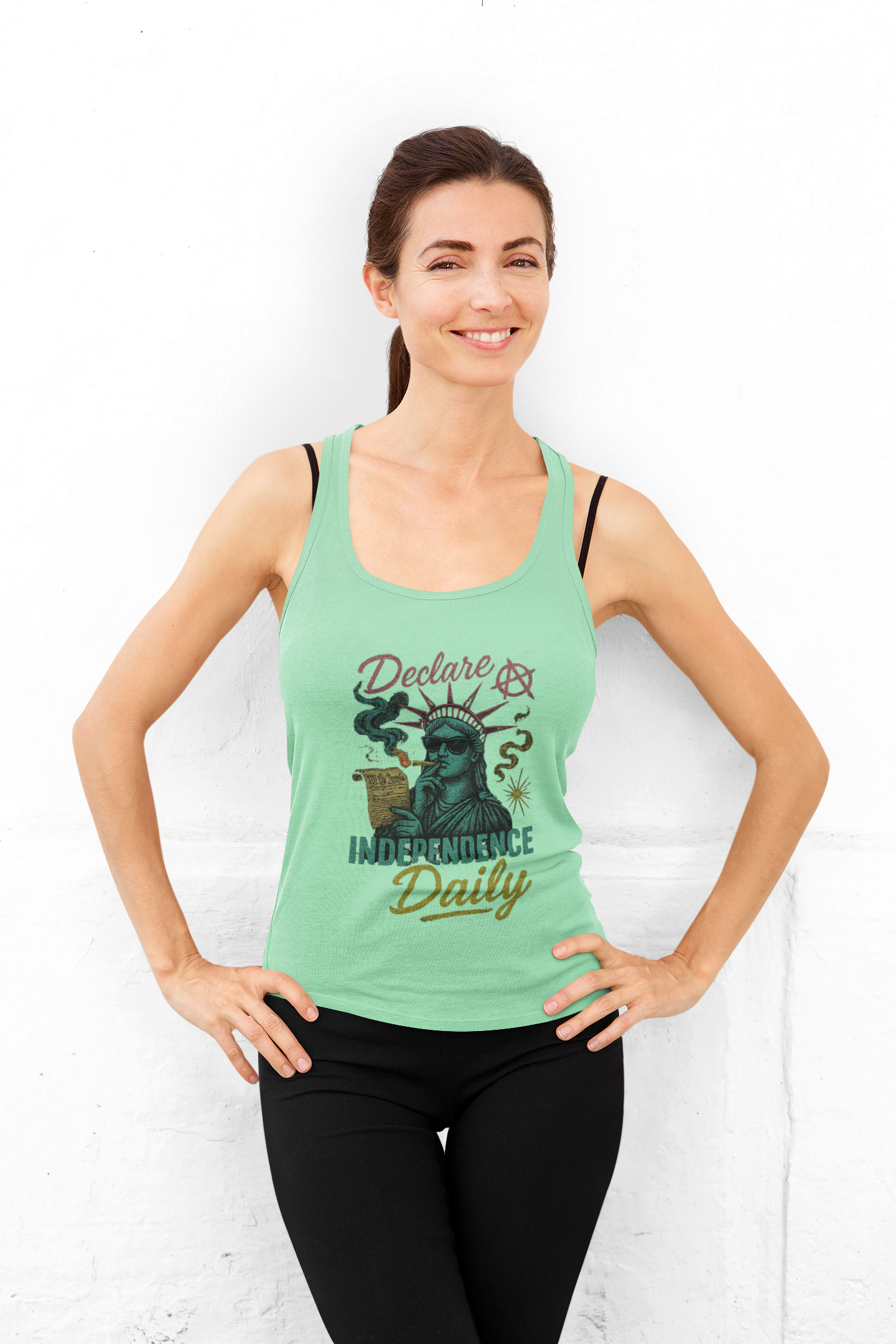 Declare Independence Daily – Women’s Racerback Tank product thumbnail image Declare Independence Daily – Women’s Racerback Tank product thumbnail image