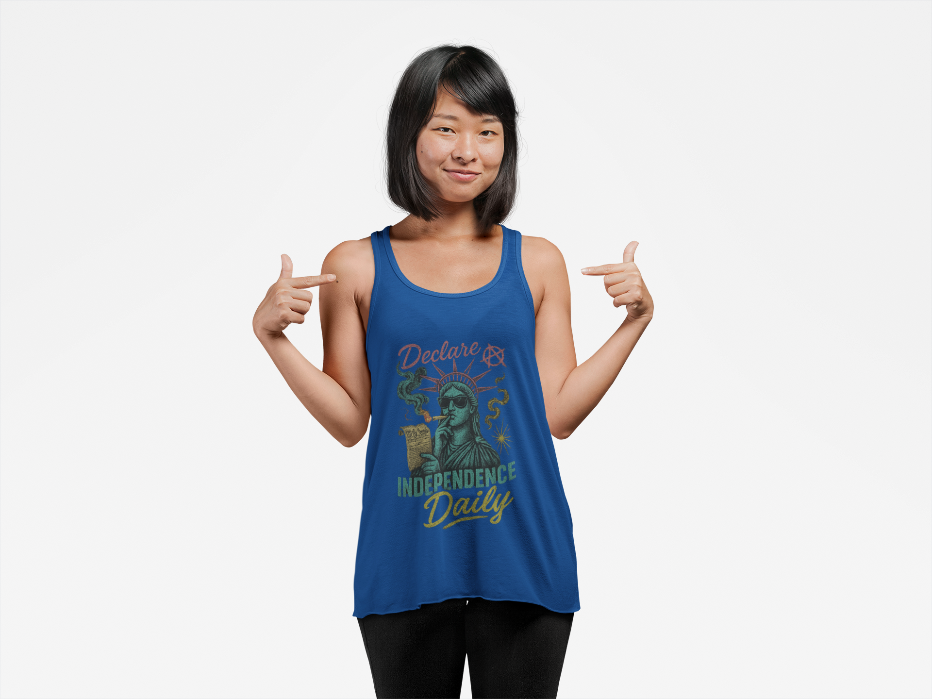 Declare Independence Daily – Women’s Racerback Tank product thumbnail image Declare Independence Daily – Women’s Racerback Tank product thumbnail image