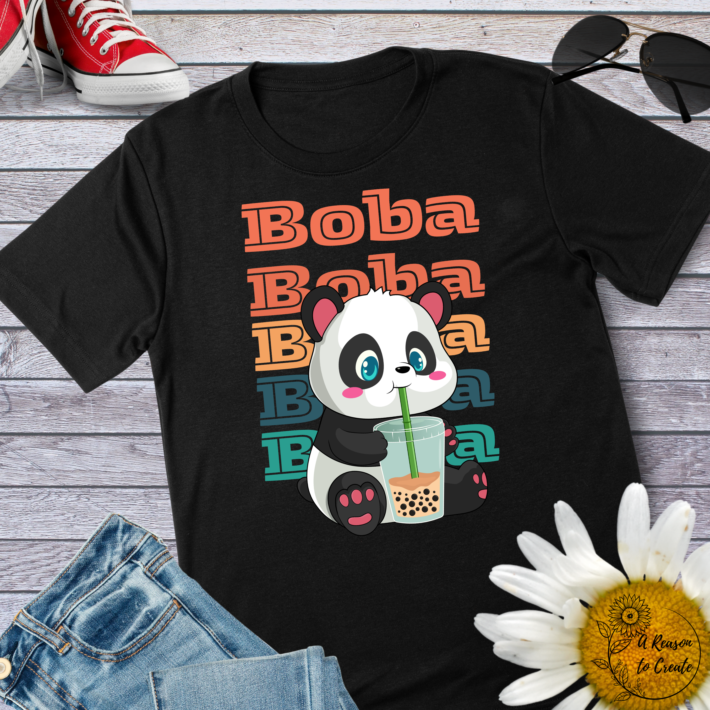Cute Panda Boba Tea Unisex Softstyle T-Shirt, Fun Gift for Tea Lovers, Apparel for Friends, Cute Shirt for Occasions, Casual Wear, Gift Idea