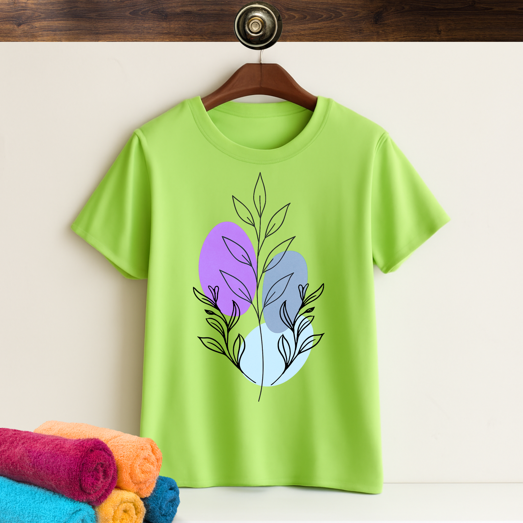 Boho Botanical Abstract T Shirt Unisex Tee with Floral Line Art Minimalist Nature Shirt Summer Aesthetic Gift