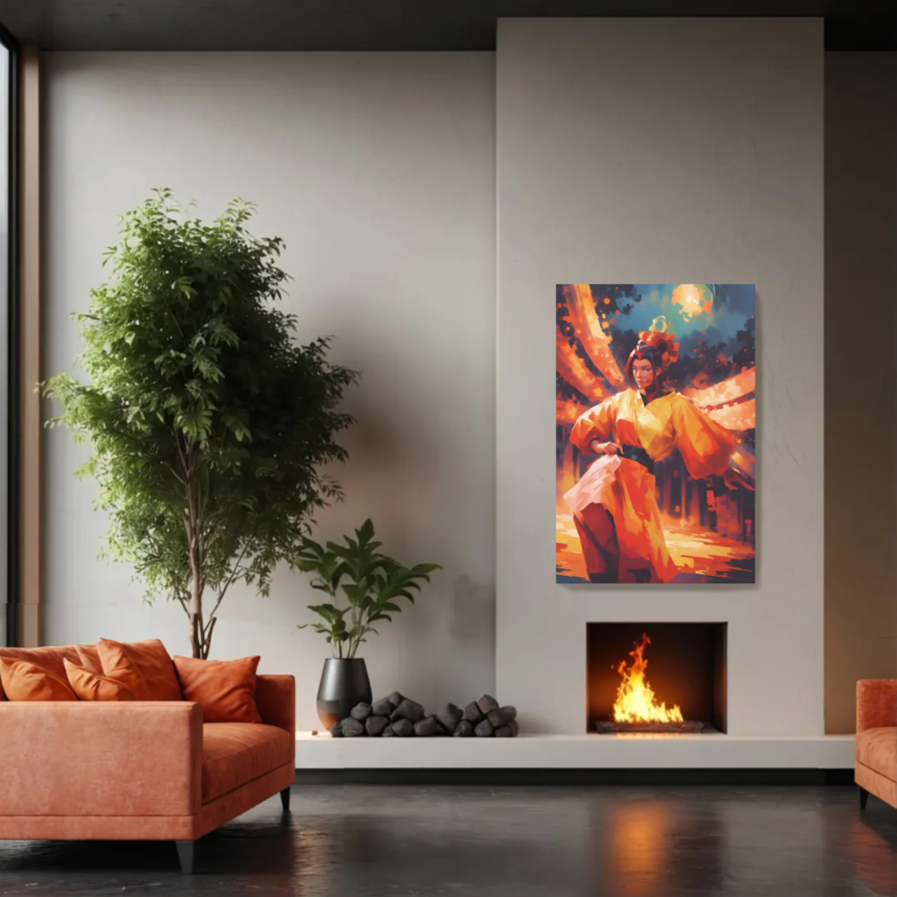 Radiant Queen of Wands Divine Feminine Canvas Print – Goddess Tarot Art Feminine Fire Magic Sacred Leadership Wall Decor Gift for Queens product thumbnail image