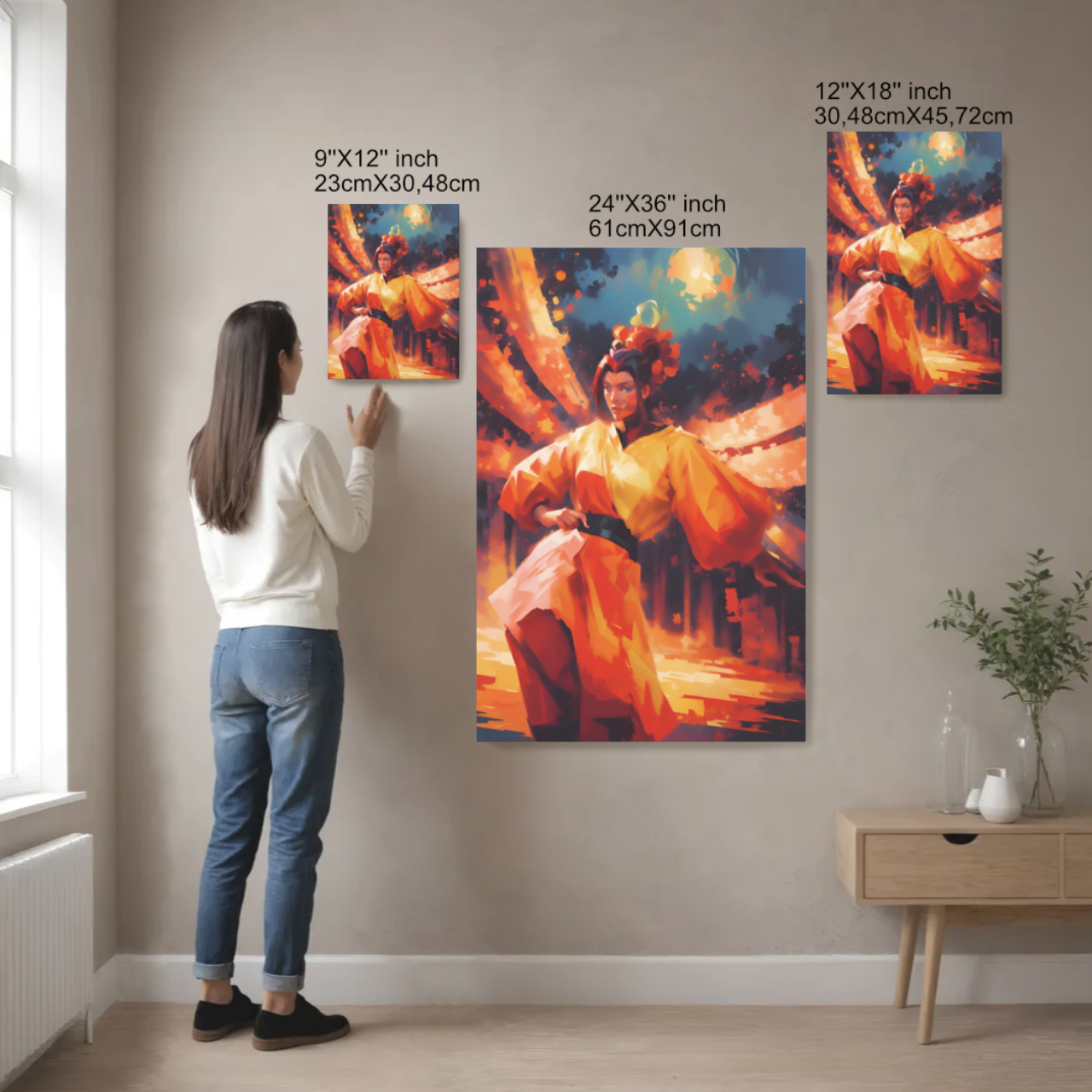 Radiant Queen of Wands Divine Feminine Canvas Print – Goddess Tarot Art Feminine Fire Magic Sacred Leadership Wall Decor Gift for Queens product thumbnail image