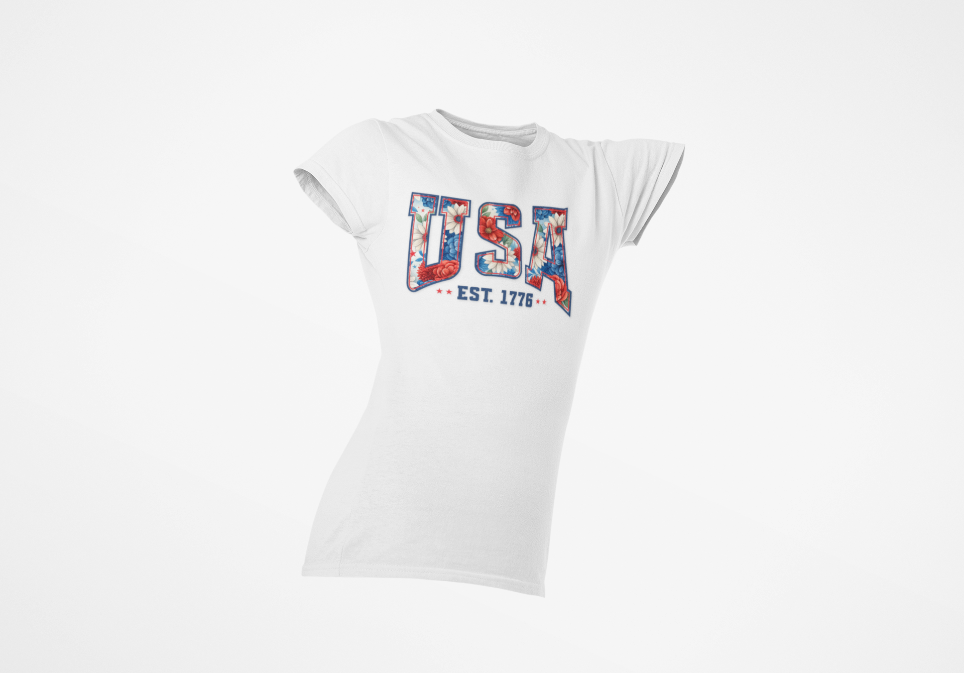 Patriotic USA Softstyle Tee for Women - Perfect for Independence Day, Casual Wear, Summer BBQs, Festivals, and Everyday Comfort product thumbnail image