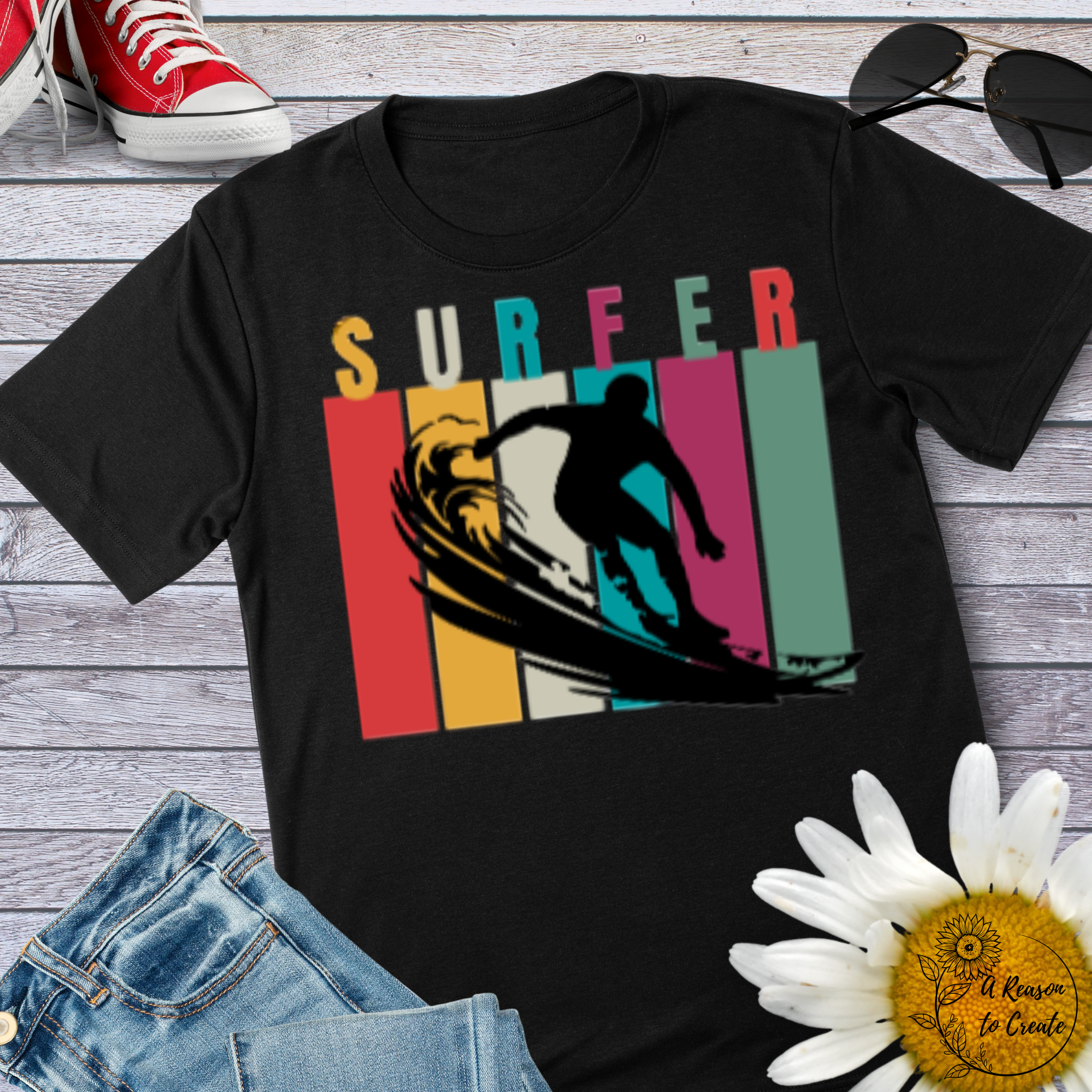 Surfing Vibes Unisex Softstyle T-Shirt, Beachwear, Summer Fashion, Gift for Surfers, Casual Tee, Retro Style