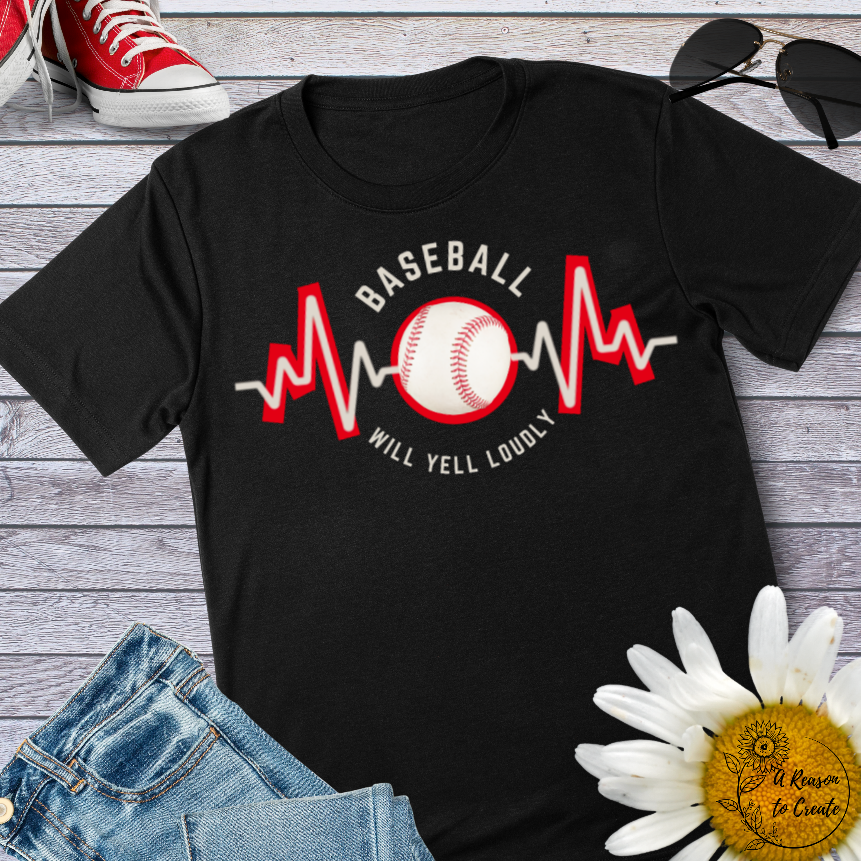 Baseball Heartbeat T-Shirt, Unisex Tee, Baseball Gift, Sporty Apparel, Casual Wear, Softstyle T-Shirt
