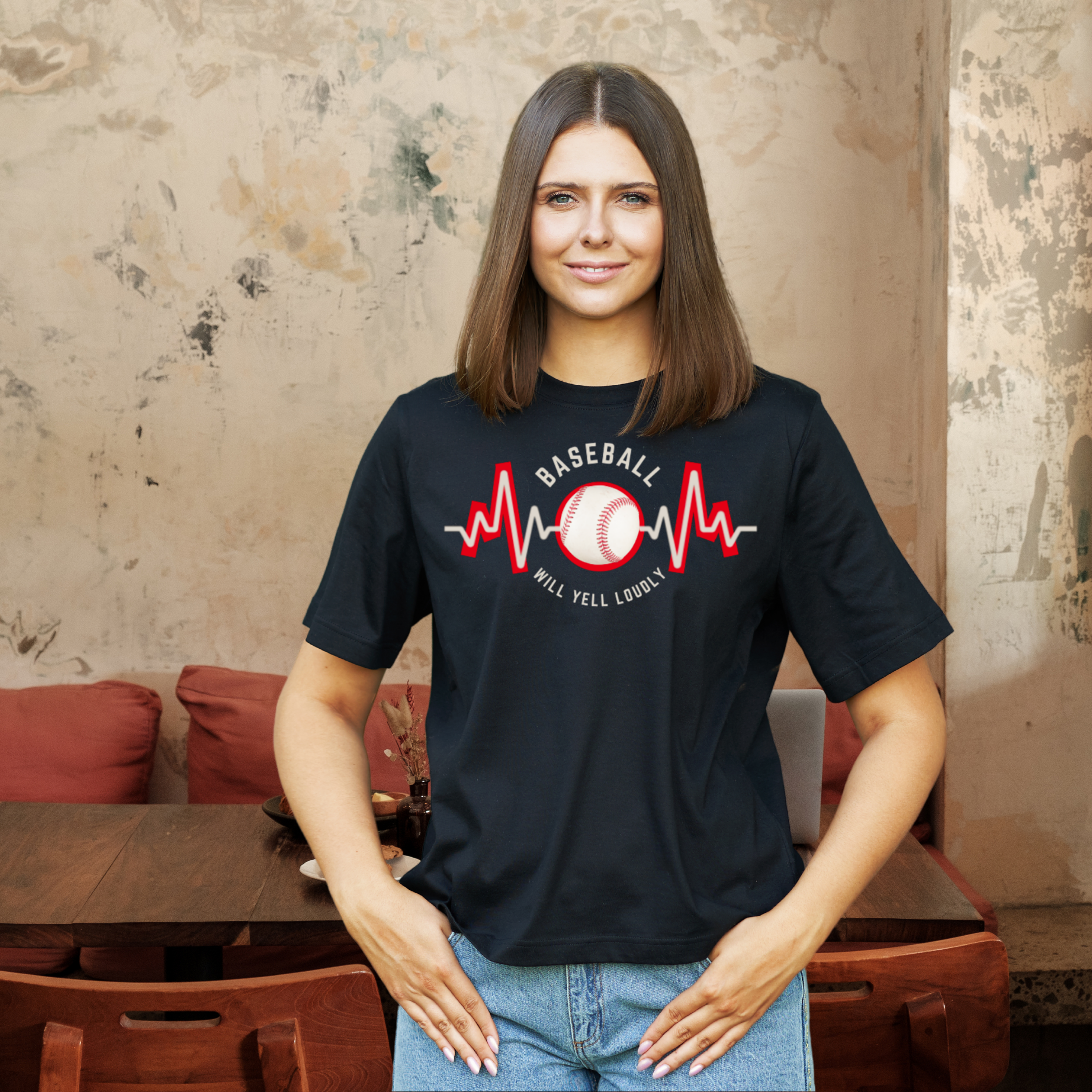 Baseball Heartbeat T-Shirt, Unisex Tee, Baseball Gift, Sporty Apparel, Casual Wear, Softstyle T-Shirt product thumbnail image