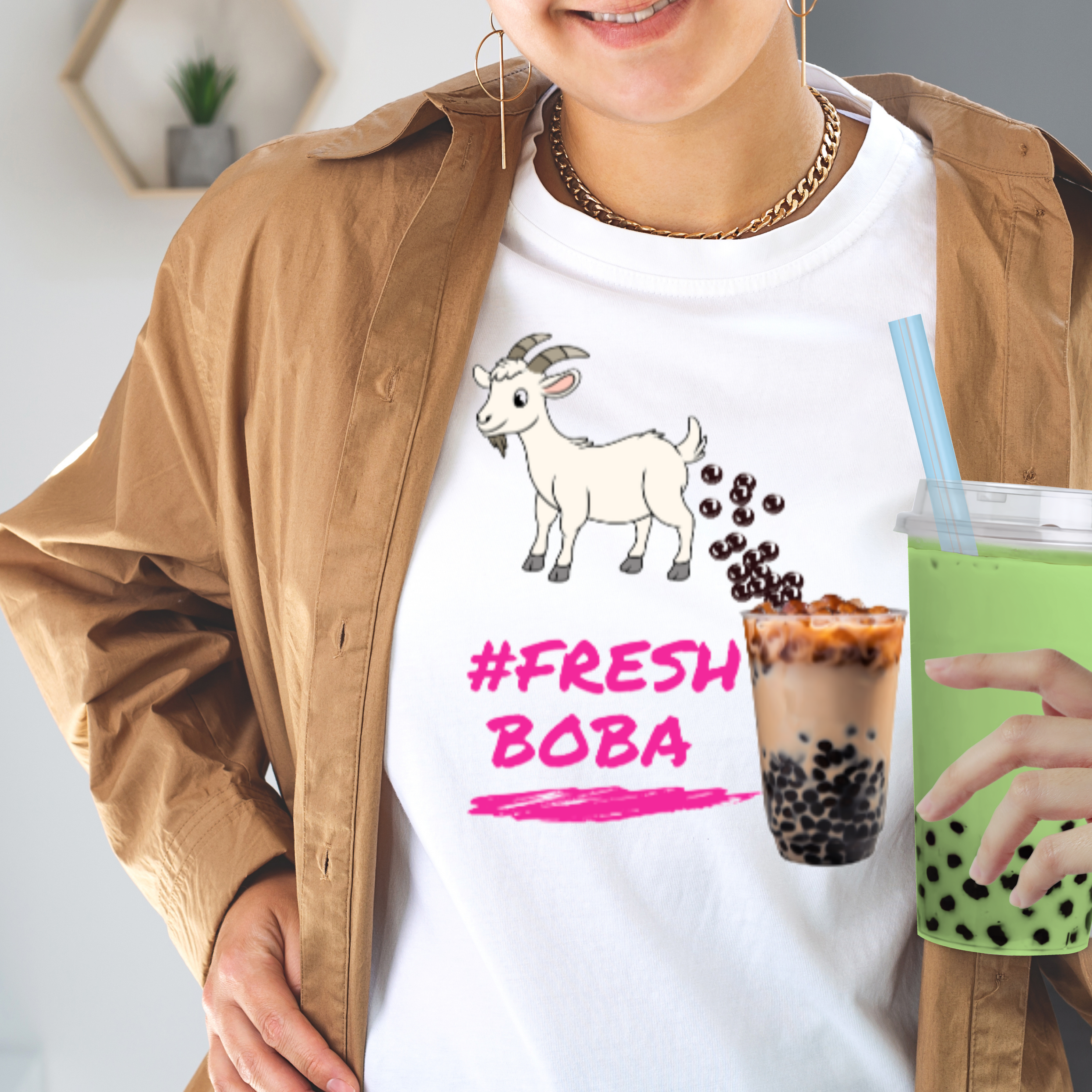 #FreshBoba Unisex Softstyle T-Shirt - Fun, Trendy Tee for Boba Lovers, Perfect Gift for Birthdays, Summer Outings, and Casual Wear product thumbnail image #FreshBoba Unisex Softstyle T-Shirt - Fun, Trendy Tee for Boba Lovers, Perfect Gift for Birthdays, Summer Outings, and Casual Wear product thumbnail image