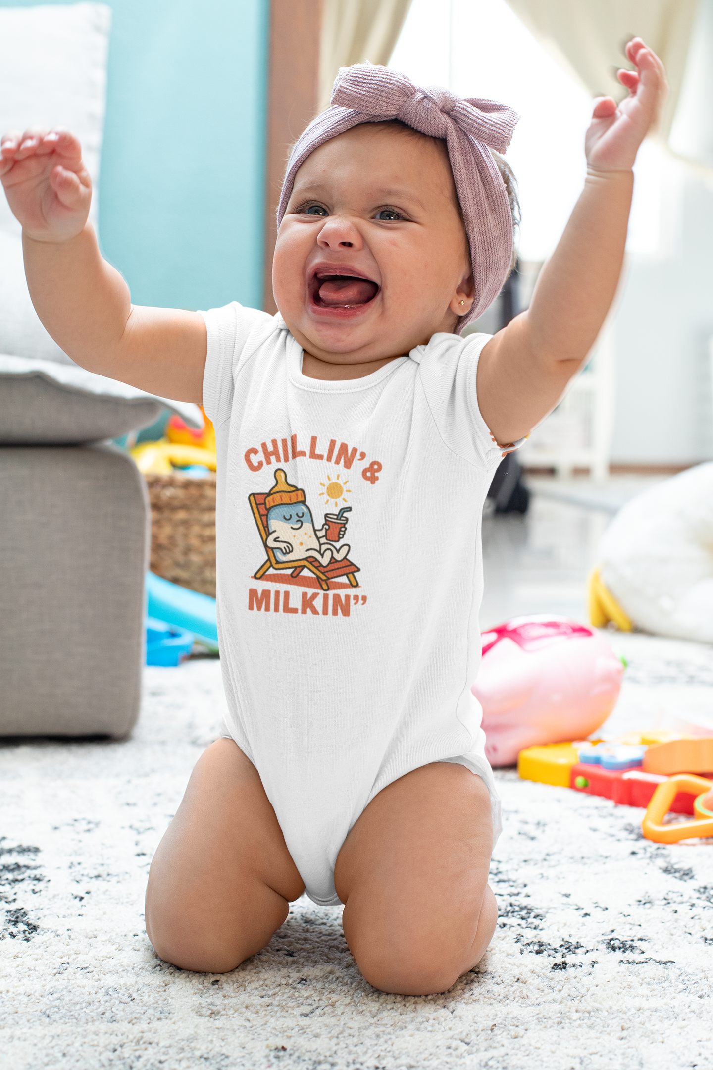 Baby Onesie Chillin and Milkin Infant Fine Jersey Bodysuit