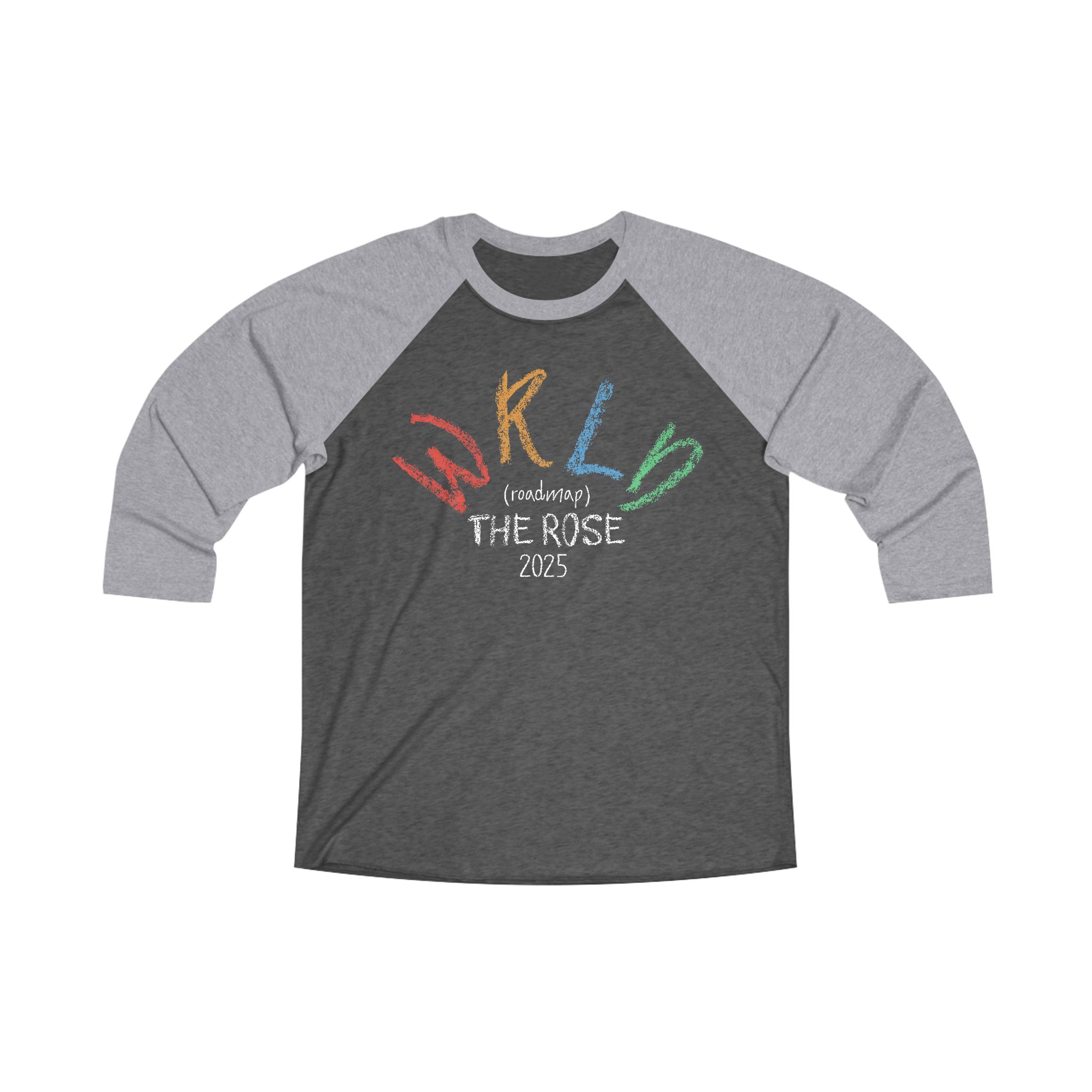 The Rose WRLD Tour Unisex Tri-Blend 3\4 Raglan Tee FRONT NAD BACK PRINT product thumbnail image