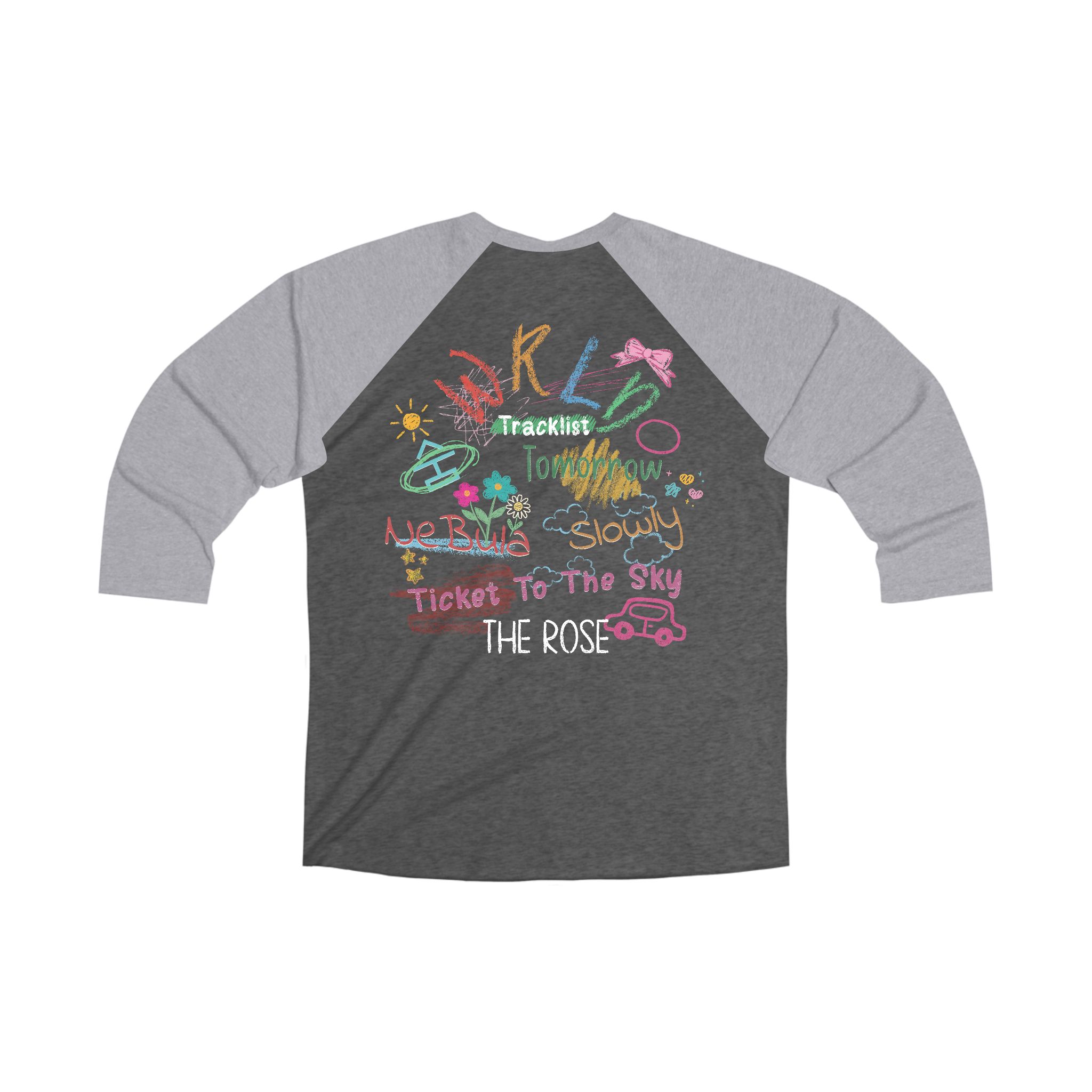 The Rose WRLD Tour Unisex Tri-Blend 3\4 Raglan Tee FRONT NAD BACK PRINT product thumbnail image