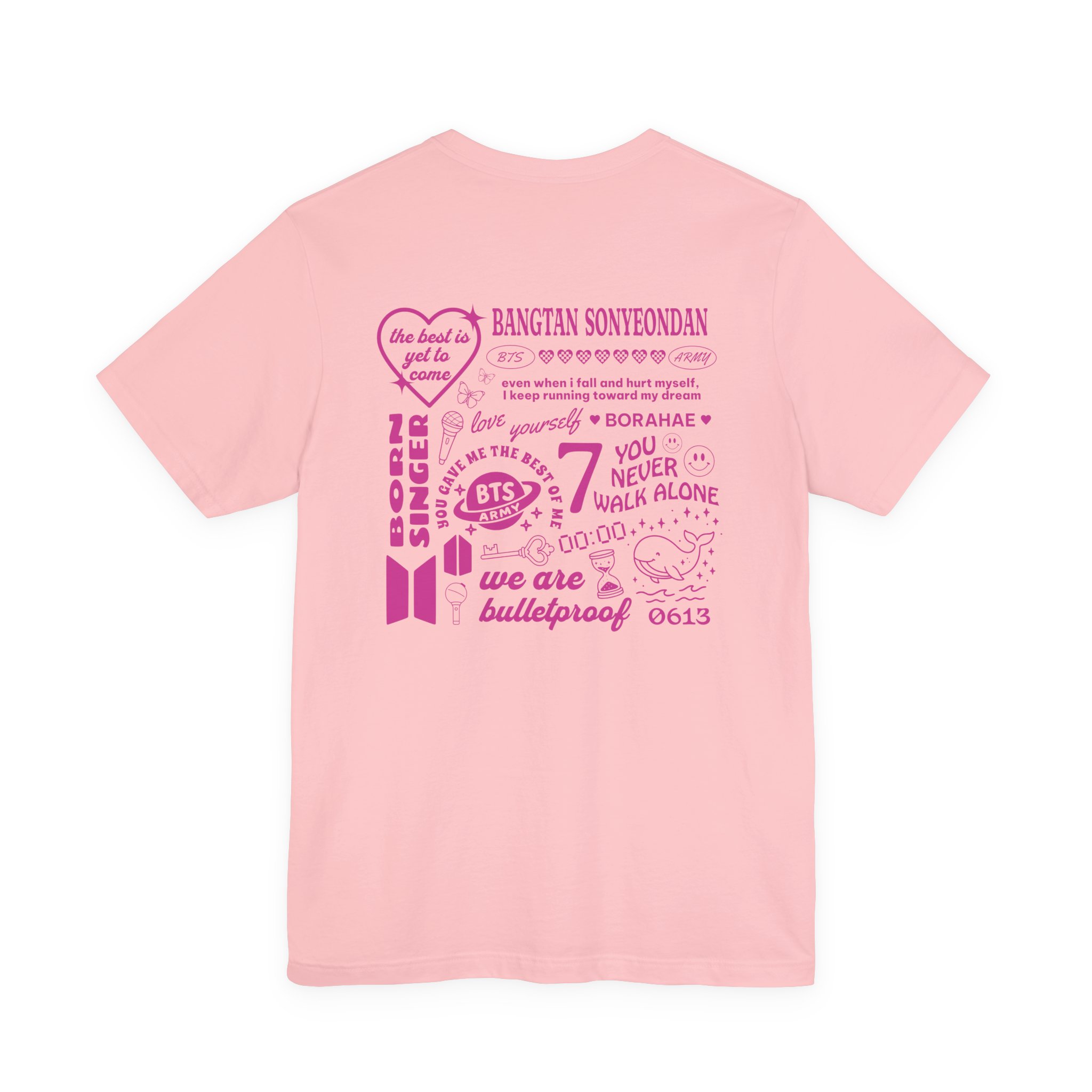 Bangtan Doodle Unisex Tee, Printed on Front and Back, Designed for Army, by Army product thumbnail image Bangtan Doodle Unisex Tee, Printed on Front and Back, Designed for Army, by Army product thumbnail image