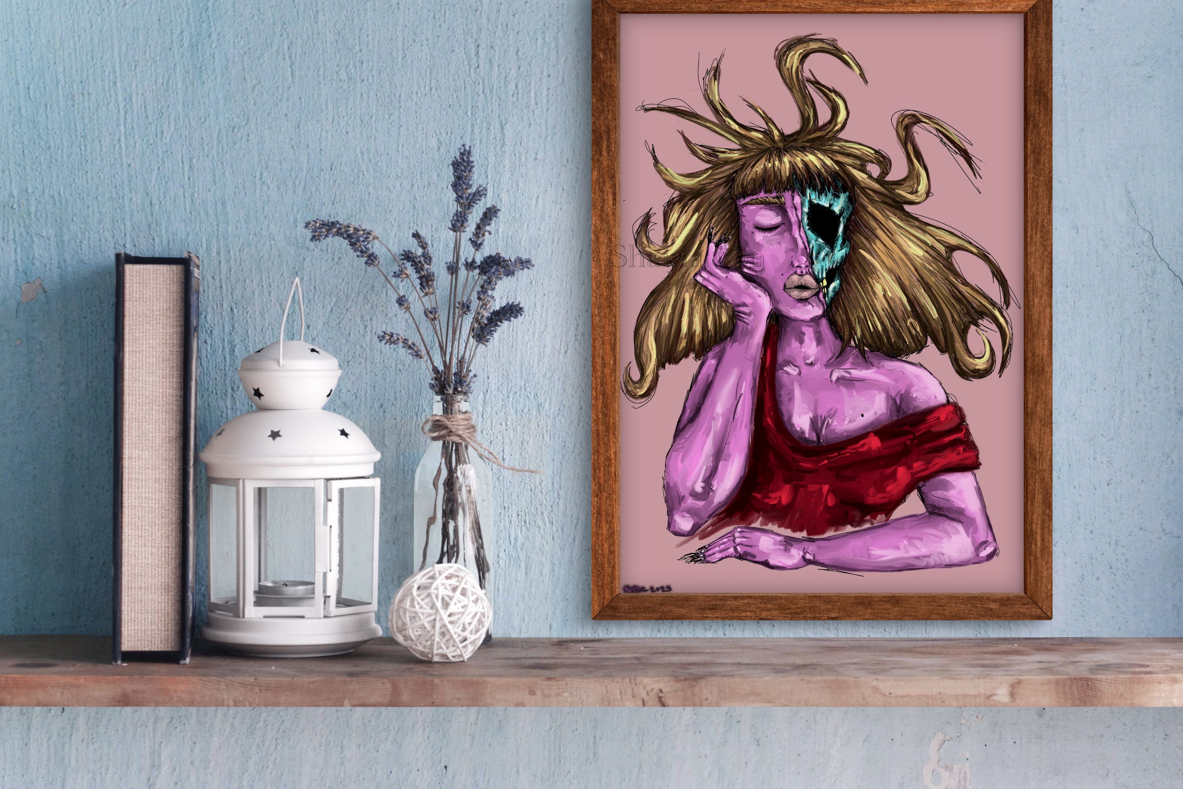 "DAY DREAMER"-Artistic Print,Fine art print, Vibrant Wall Decor, Home Art, Gifts for Art Lovers, Modern Home Aesthetic product thumbnail image