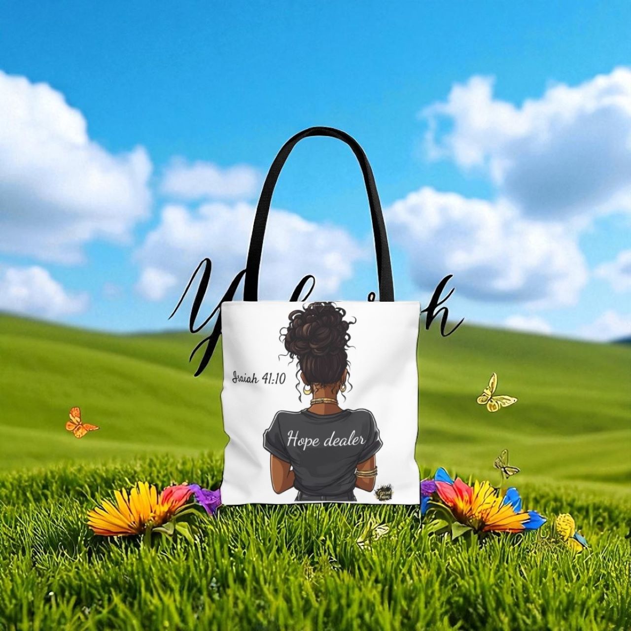 Isaiah 41:10 Double sided Hope dealer Tote Bag 