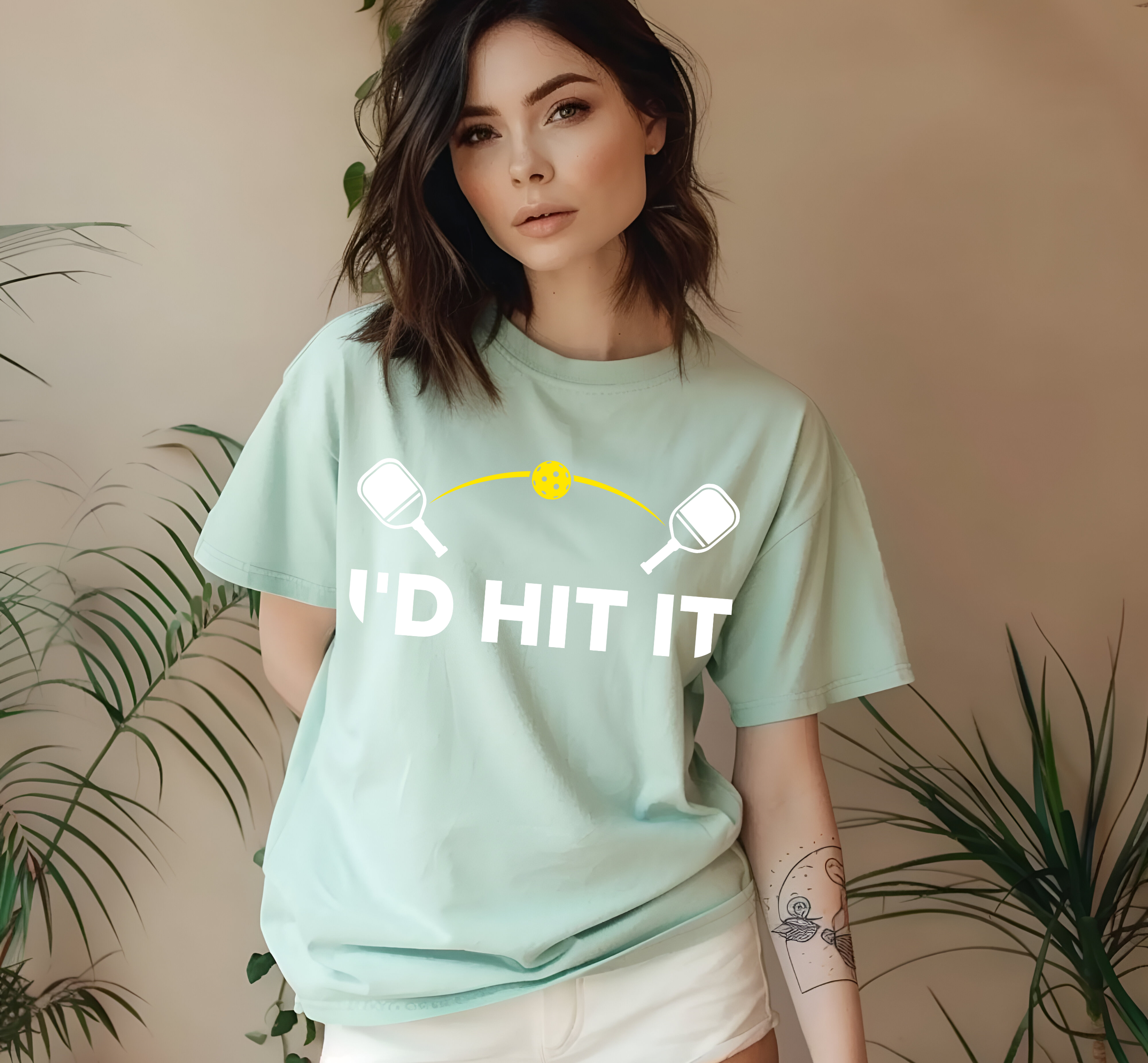 Comfort Colors Shirt, I'd Hit It Funny Pickleball Tee | Unisex Pickleball Tee | Pickleball Gifts | Pickleball Shirt