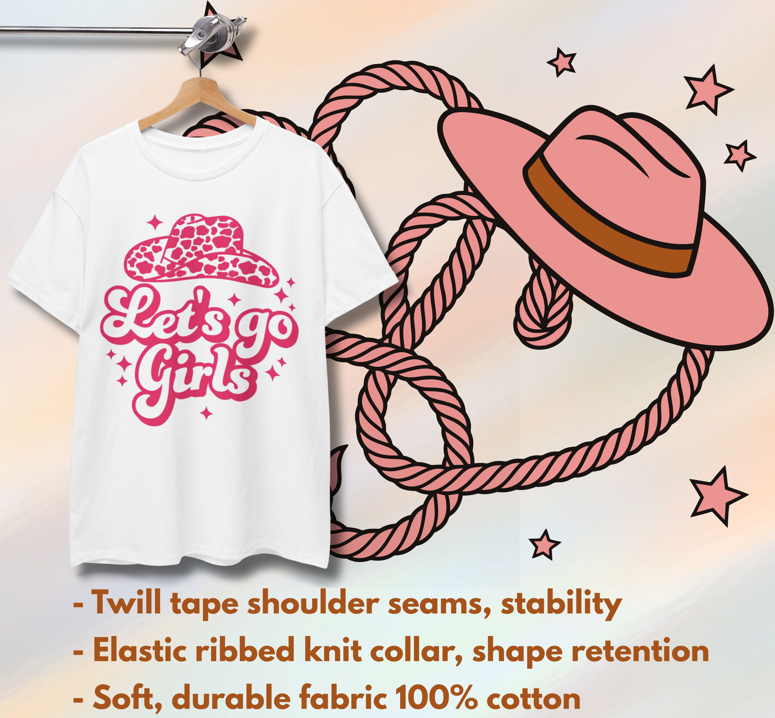 Let's Go Girls Cowgirl T-Shirt | Bachelorette Tee | Girl's Trip | Western | Hat Tee product thumbnail image Let's Go Girls Cowgirl T-Shirt | Bachelorette Tee | Girl's Trip | Western | Hat Tee product thumbnail image