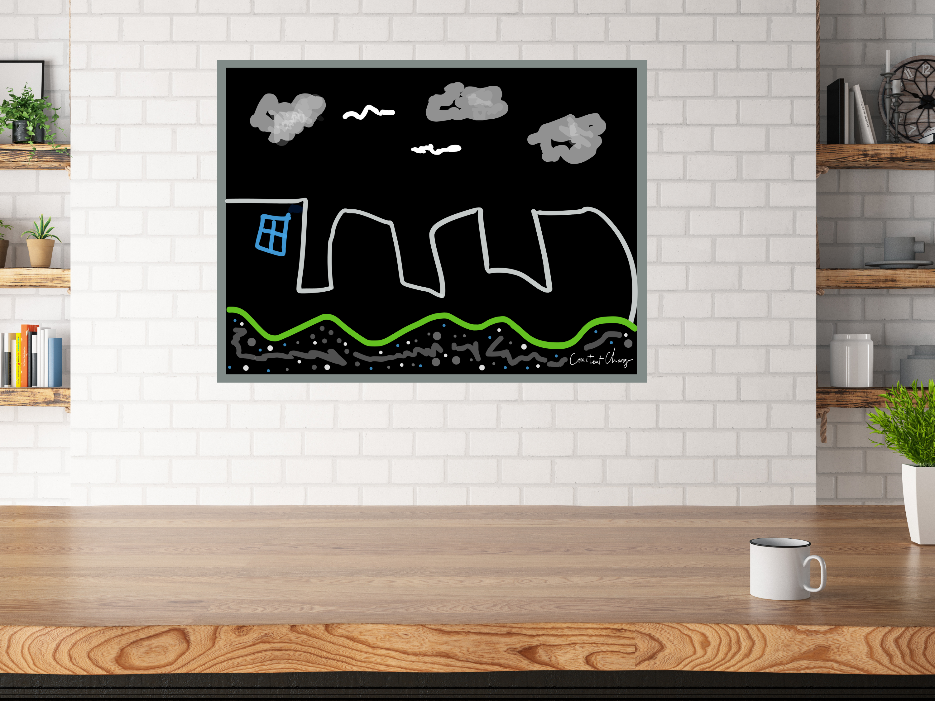 Big City is an original digital drawing by artist, Constant Change, Canvas Art Wraps product thumbnail image Big City is an original digital drawing by artist, Constant Change, Canvas Art Wraps product thumbnail image