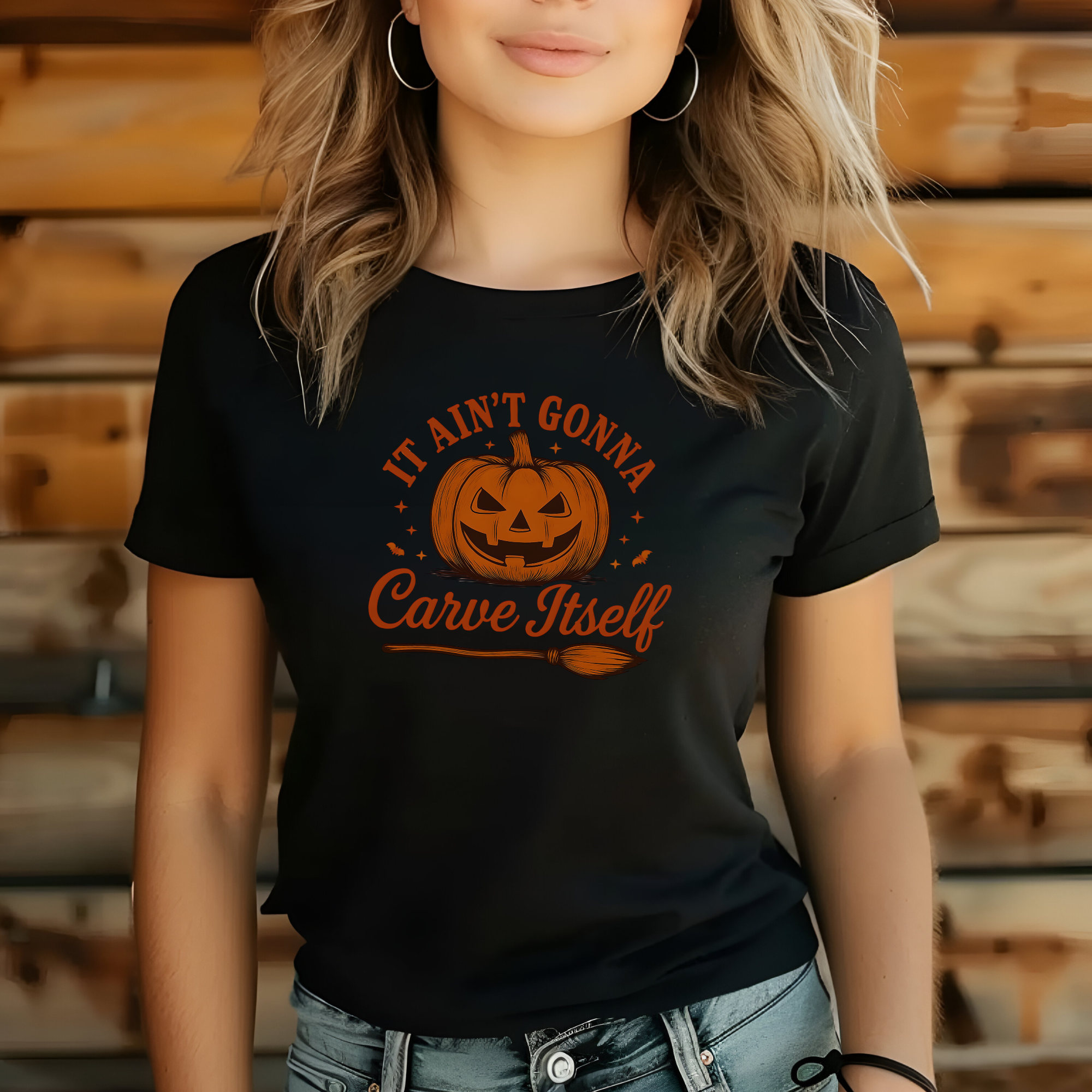 Jack-o-Lantern Tee - Halloween T-Shirt, Carve Itself Quote, Autumn Apparel, Halloween Party Shirt product thumbnail image