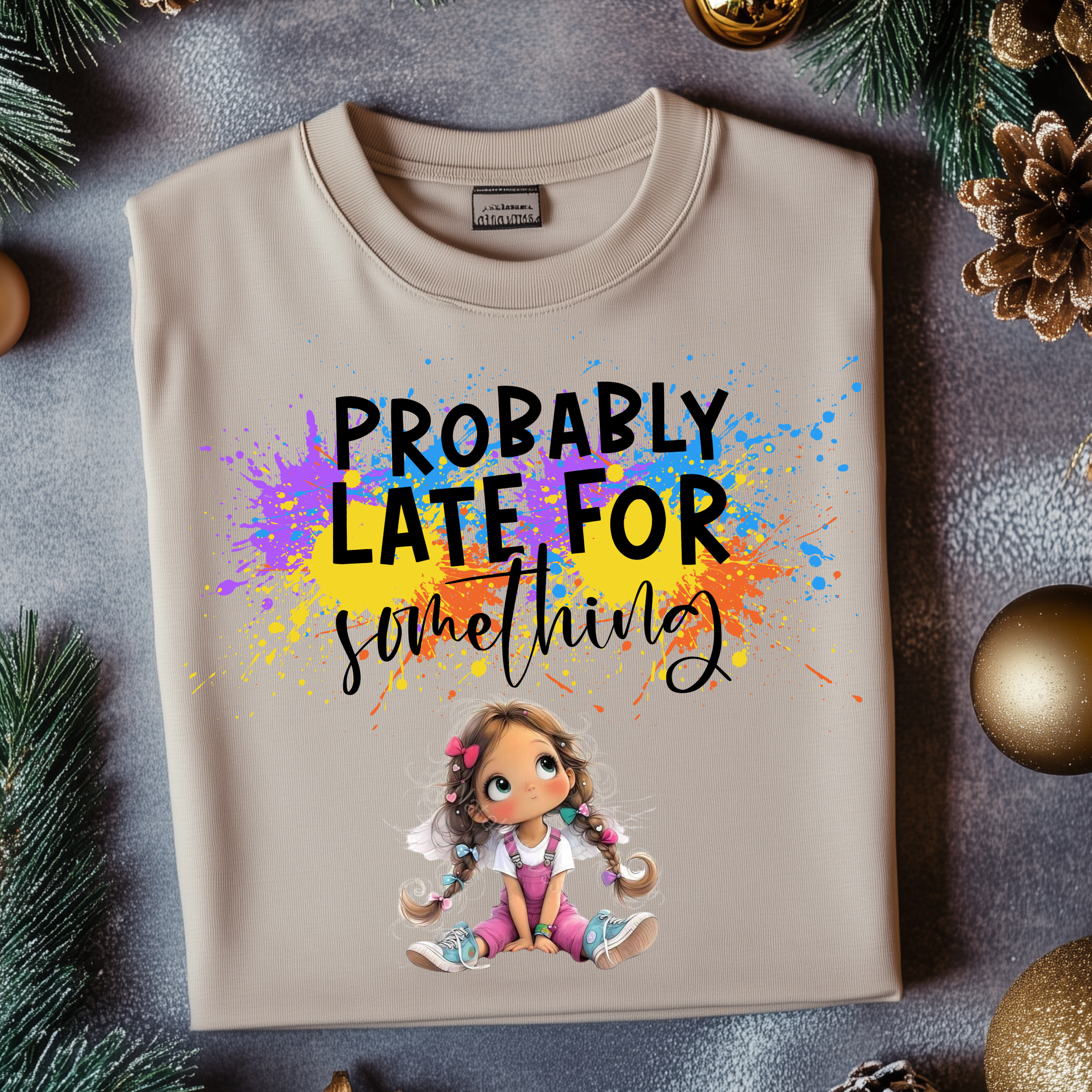 Colorful Late for Something Tee product thumbnail image Colorful Late for Something Tee product thumbnail image