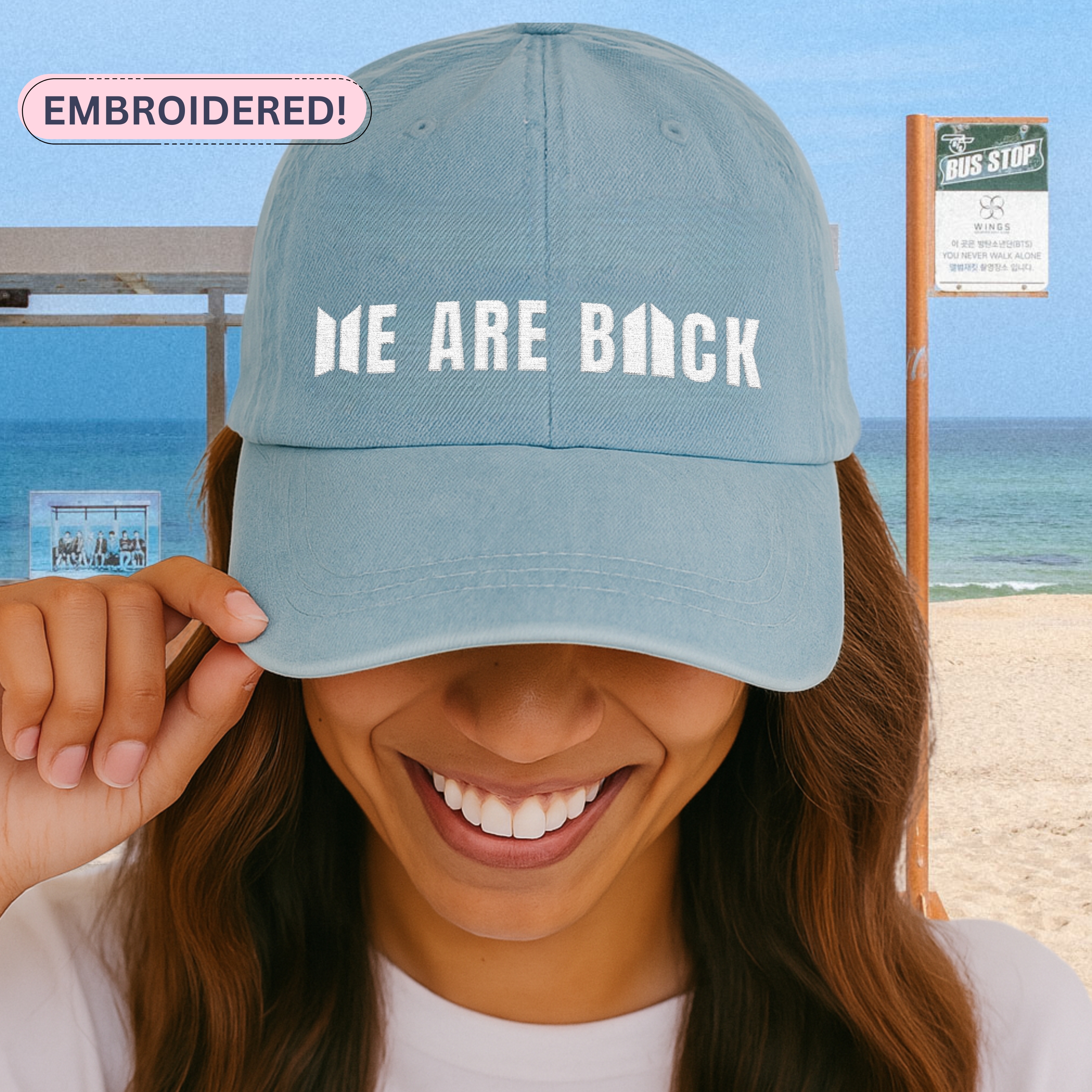 Embroidered Denim WE ARE BACK Hat Embroidered Denim WE ARE BACK Hat