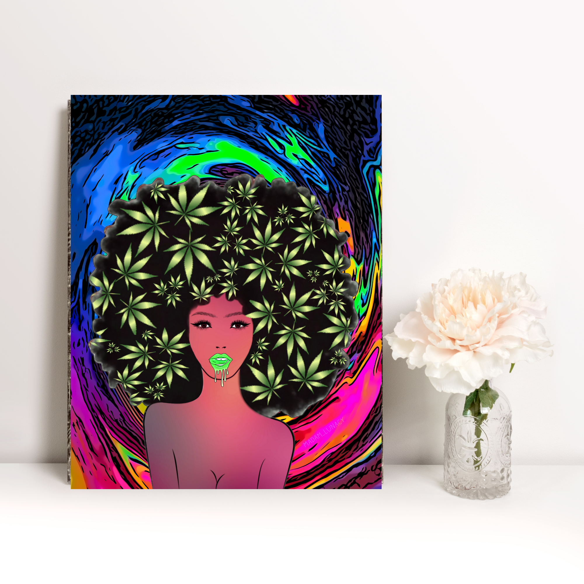 Ganja Goddess. Art by Madam Lunacy - ART PRINT product thumbnail image