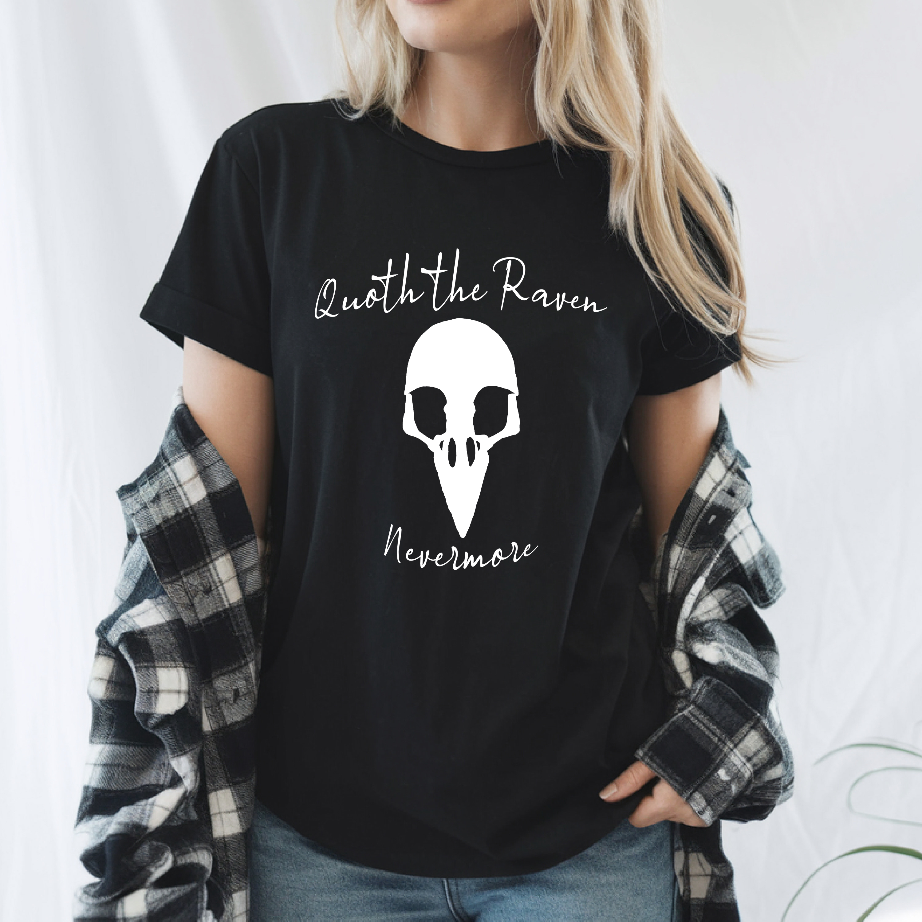 Quoth the Raven Nevermore Shirt | Edgar Allan Poe Shirt | Gothic Literature Tee | Dark Academia Aesthetic | Raven Quote Shirt | Spooky Shirt