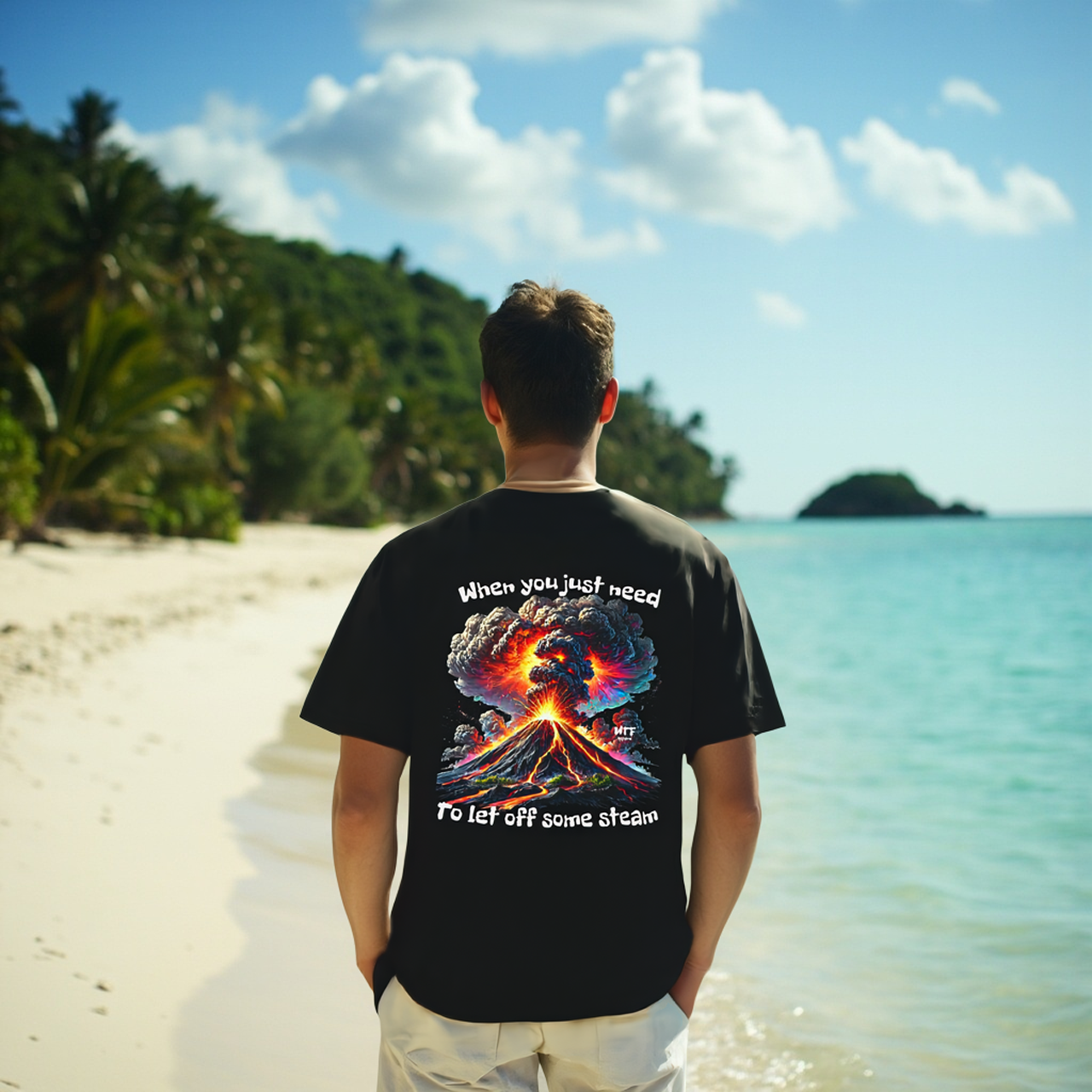 Volcano Unisex Vintage Graphic Tee by Gildan "When you just need to let off steam" product thumbnail image