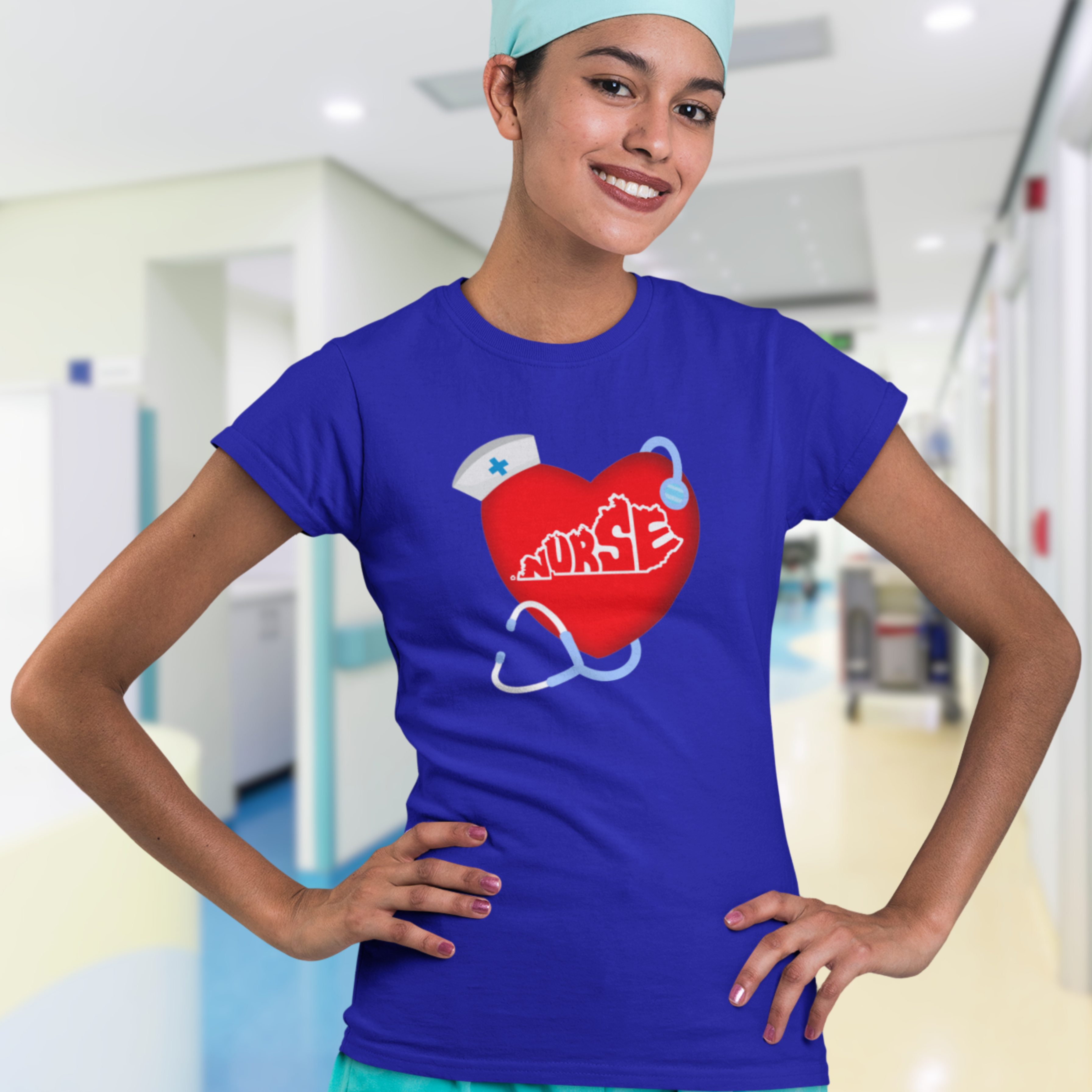 Personalized Kentucky Nurse Heart Unisex T-Shirt | Kentucky Nurse Pride | Gift for Nurses | Healthcare Apparel | Cute Nurse Gift | Funny Medical Shirt product thumbnail image