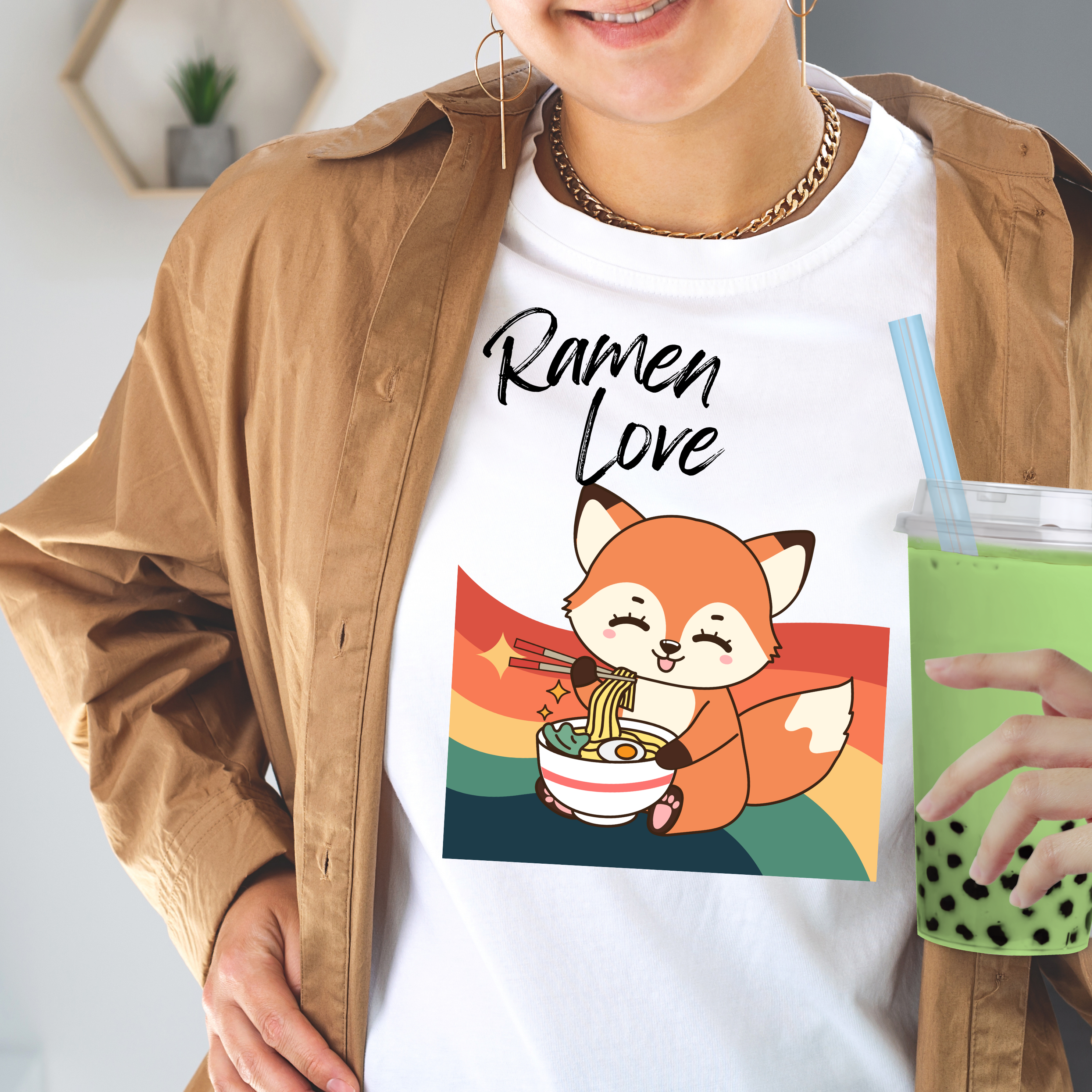 Cute Ramen Fox T-Shirt | Softstyle Tee for Food Lovers, Casual Wear, Gifts, Cute Apparel, Fun Fashion product thumbnail image Cute Ramen Fox T-Shirt | Softstyle Tee for Food Lovers, Casual Wear, Gifts, Cute Apparel, Fun Fashion product thumbnail image