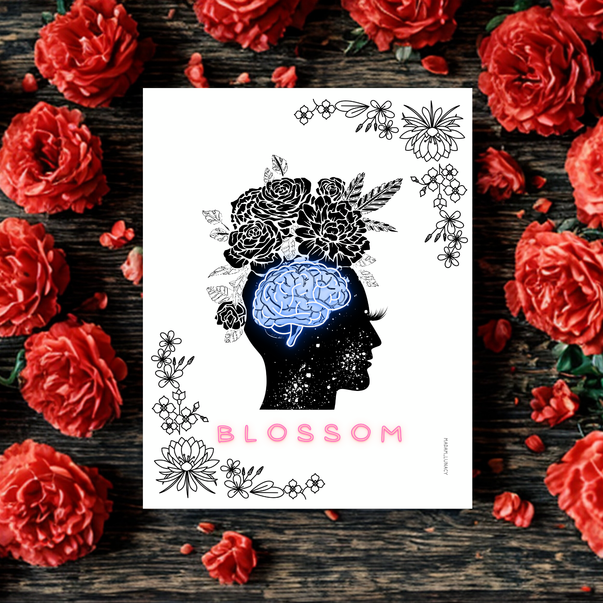 The Cosmic Mind Blossoms. Art by Madam Lunacy - ART PRINT product thumbnail image