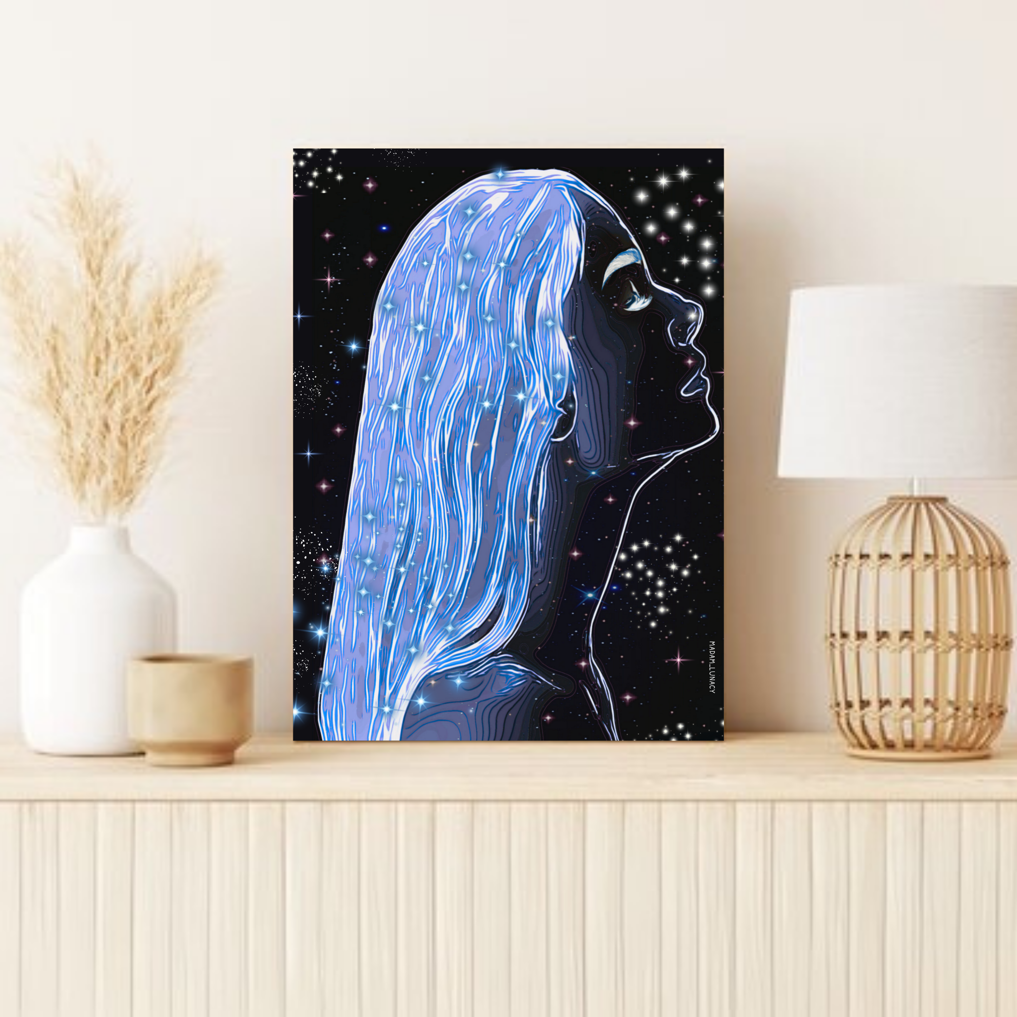 She is Stardust and Dreams. Art by Madam Lunacy - ART PRINT product thumbnail image