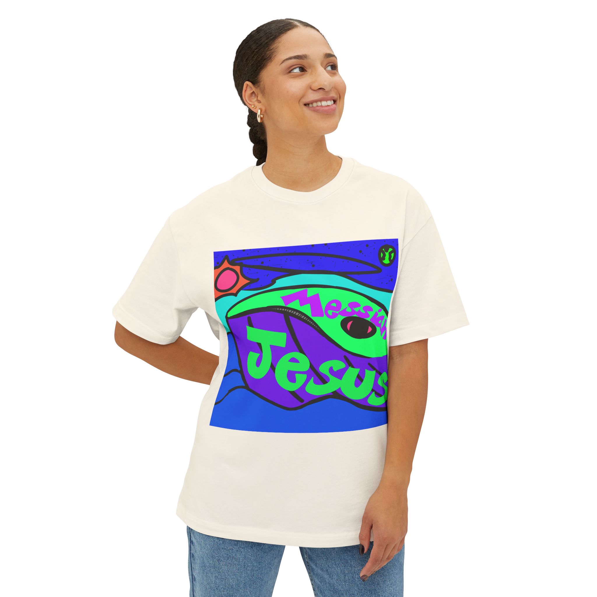 Messiah Jesus Whale Oversized Boxy Tee Messiah Jesus Whale Oversized Boxy Tee