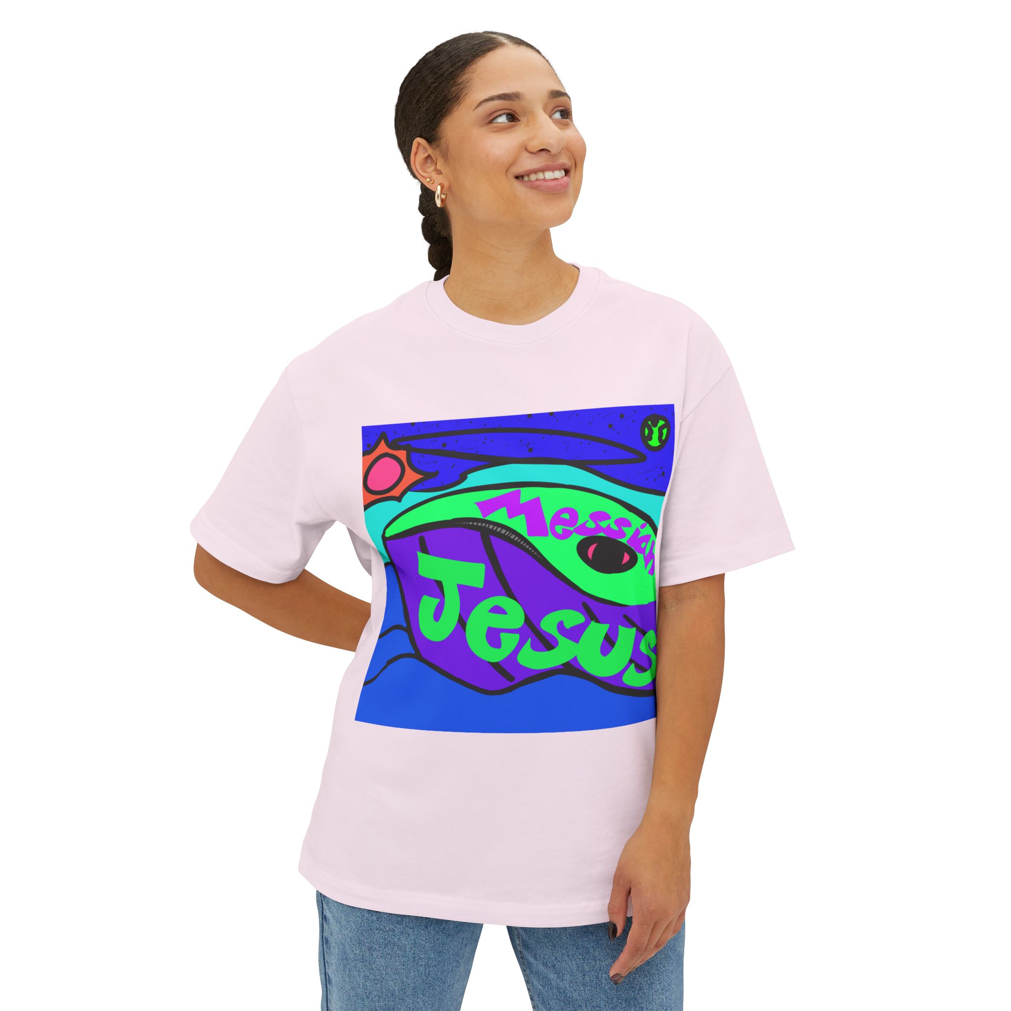 Messiah Jesus Whale Oversized Boxy Tee product thumbnail image