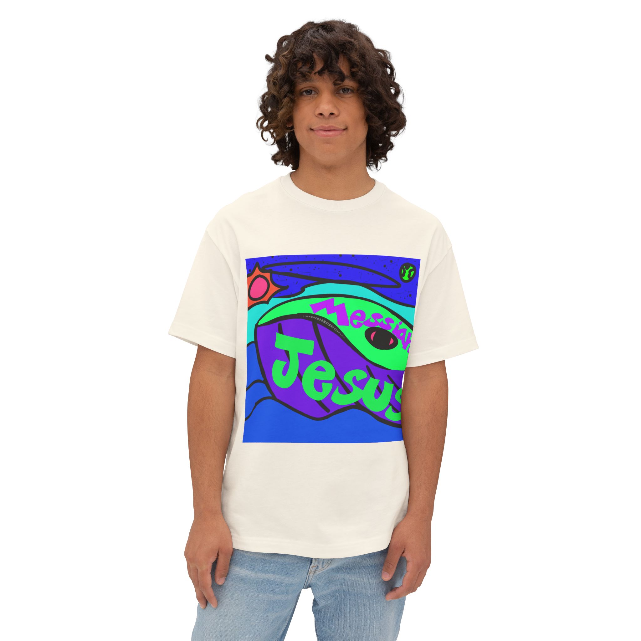 Messiah Jesus Whale Oversized Boxy Tee product thumbnail image