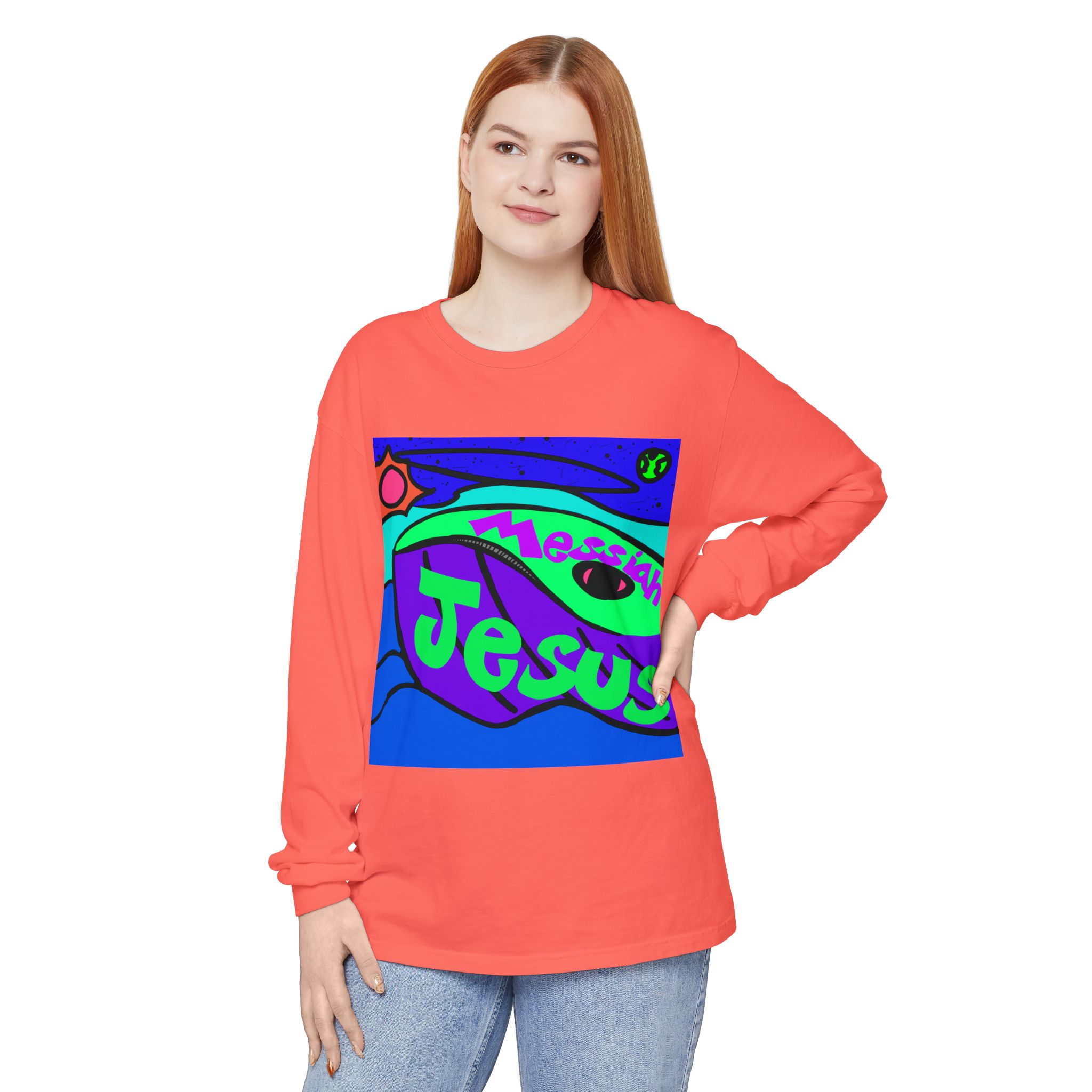 Messiah Jesus Whale Long Sleeve T-Shirt Messiah Jesus Whale Long Sleeve T-Shirt