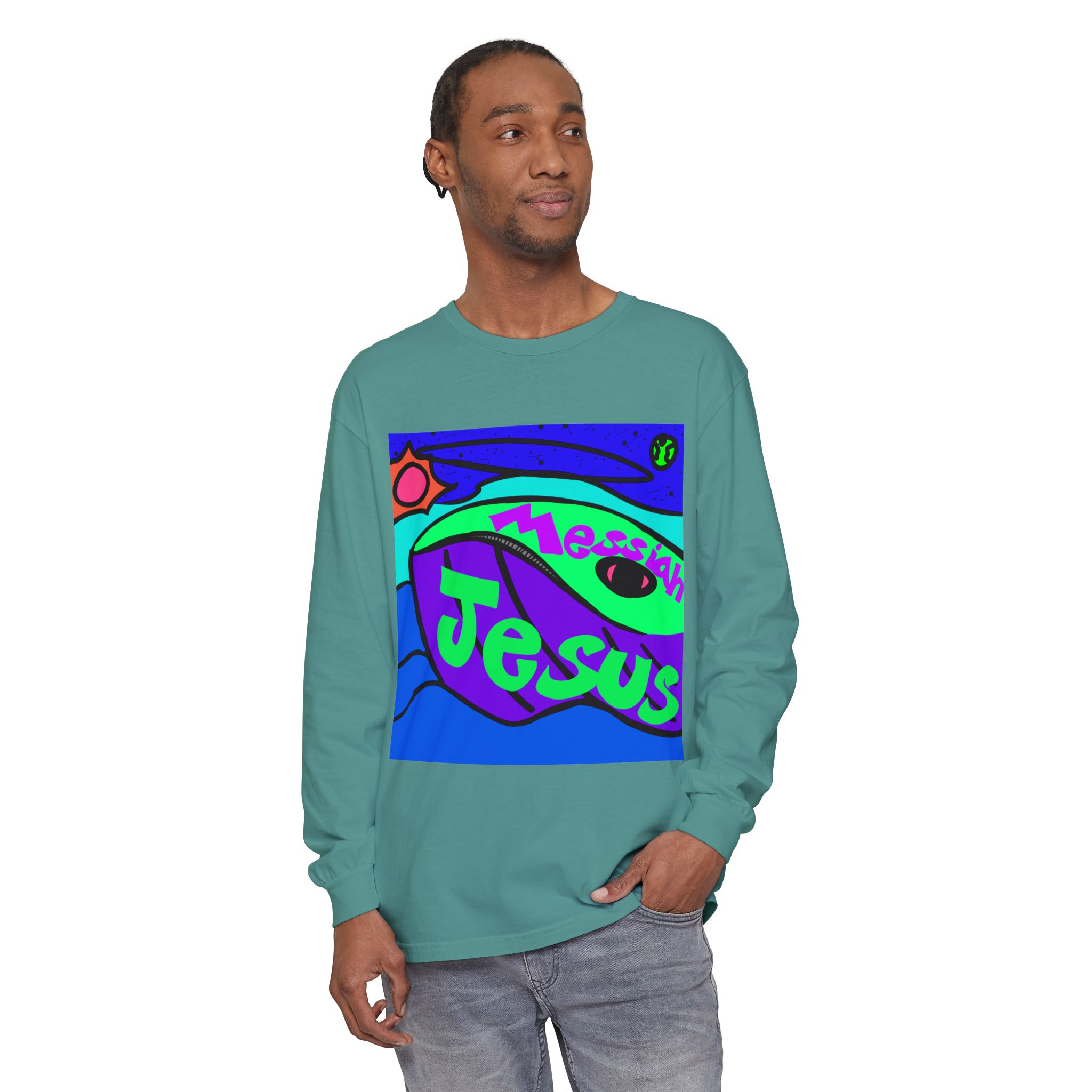 Messiah Jesus Whale Long Sleeve T-Shirt product thumbnail image