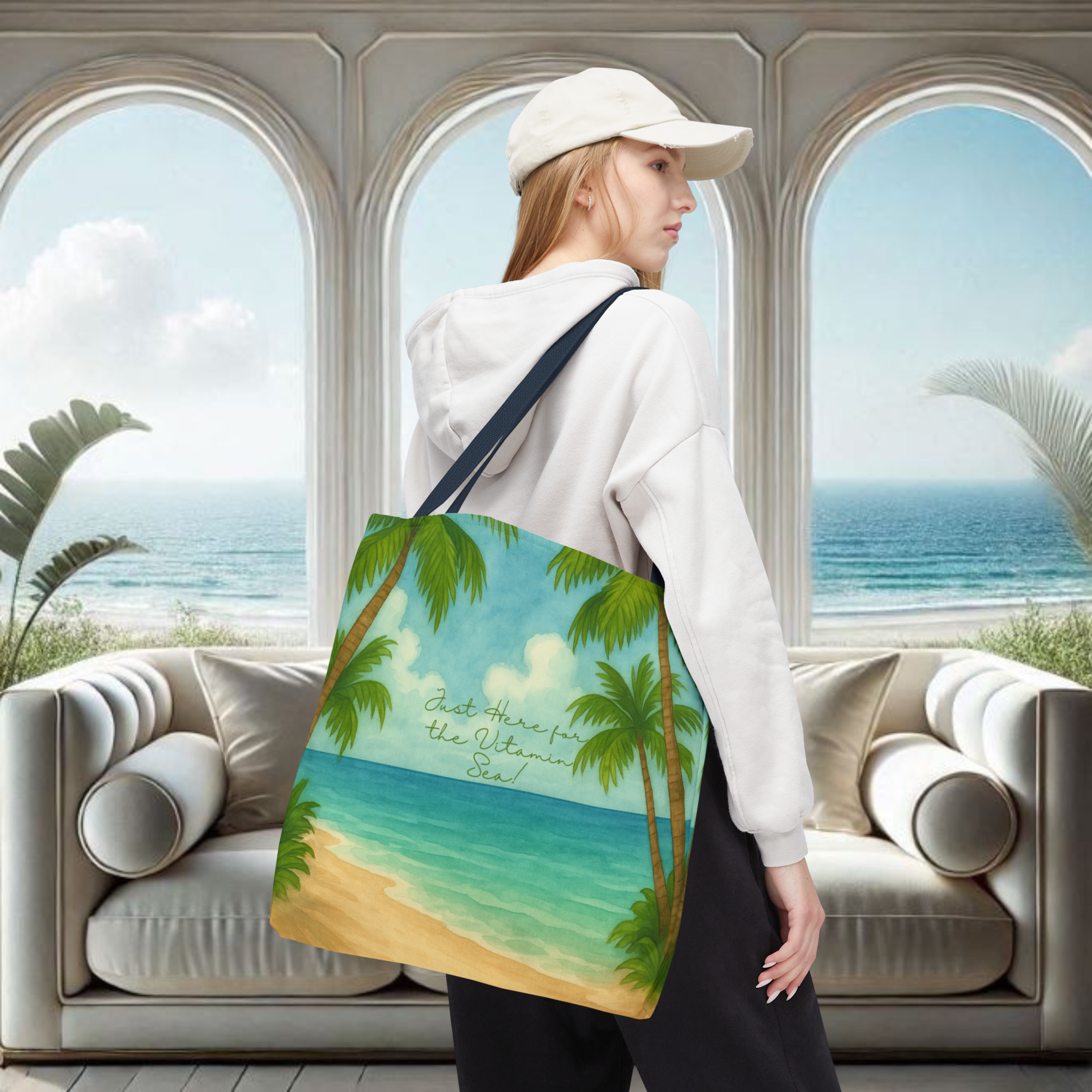 Just Here for the Vitamin Sea Tote Bags, 3 sizes