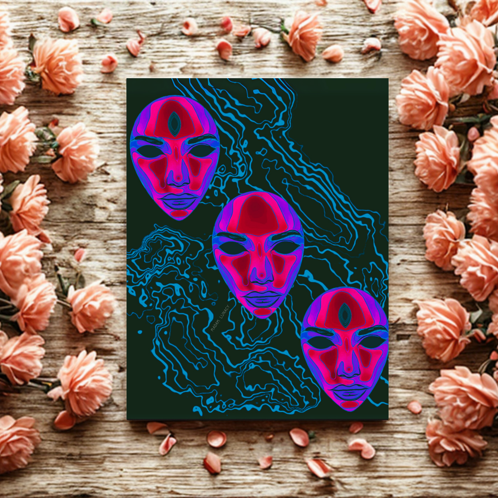 The Power of 3. Shadow Mask Art by Madam Lunacy - ART PRINT The Power of 3. Shadow Mask Art by Madam Lunacy - ART PRINT