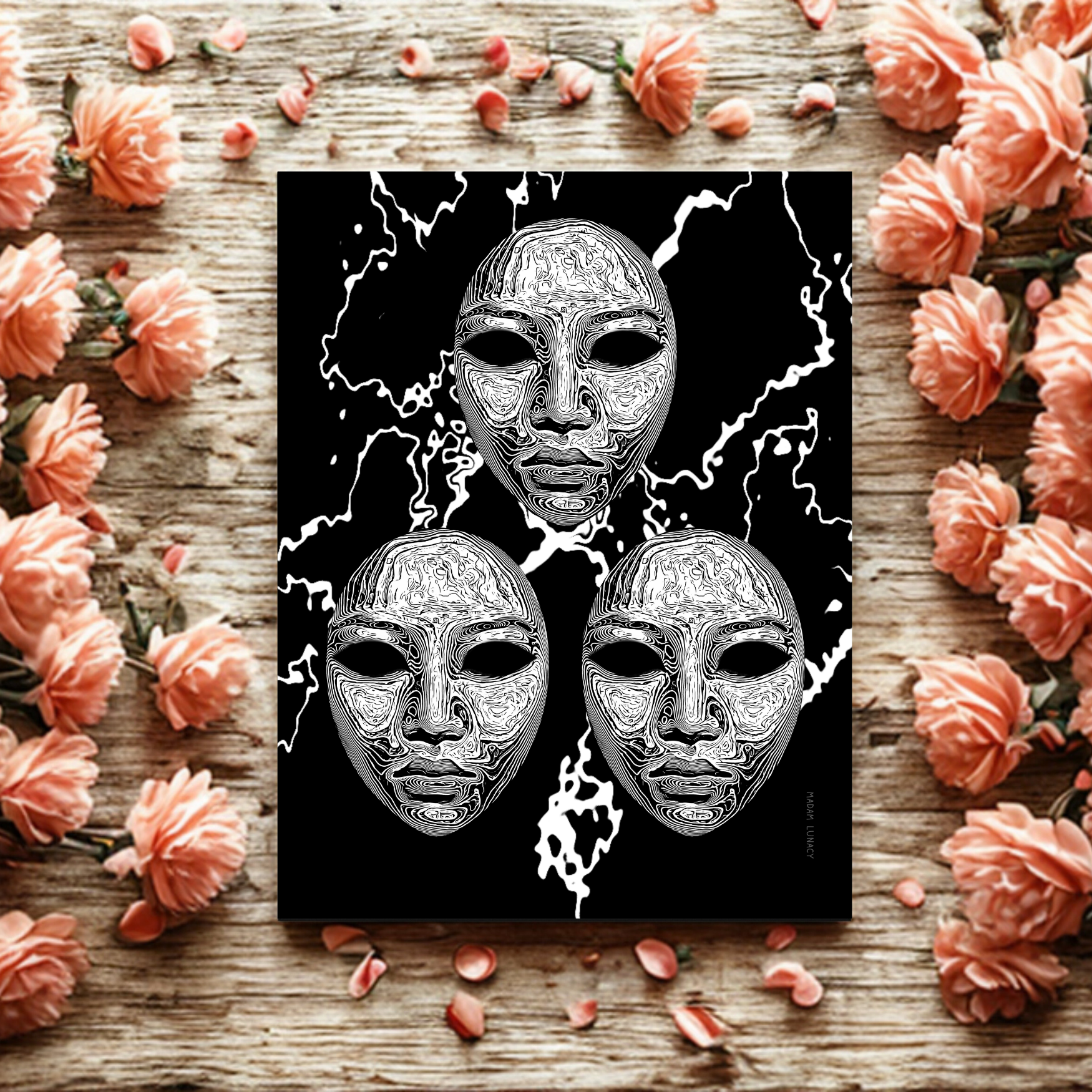 Trio Twilight. Shadow Mask Art by Madam Lunacy - ART PRINT