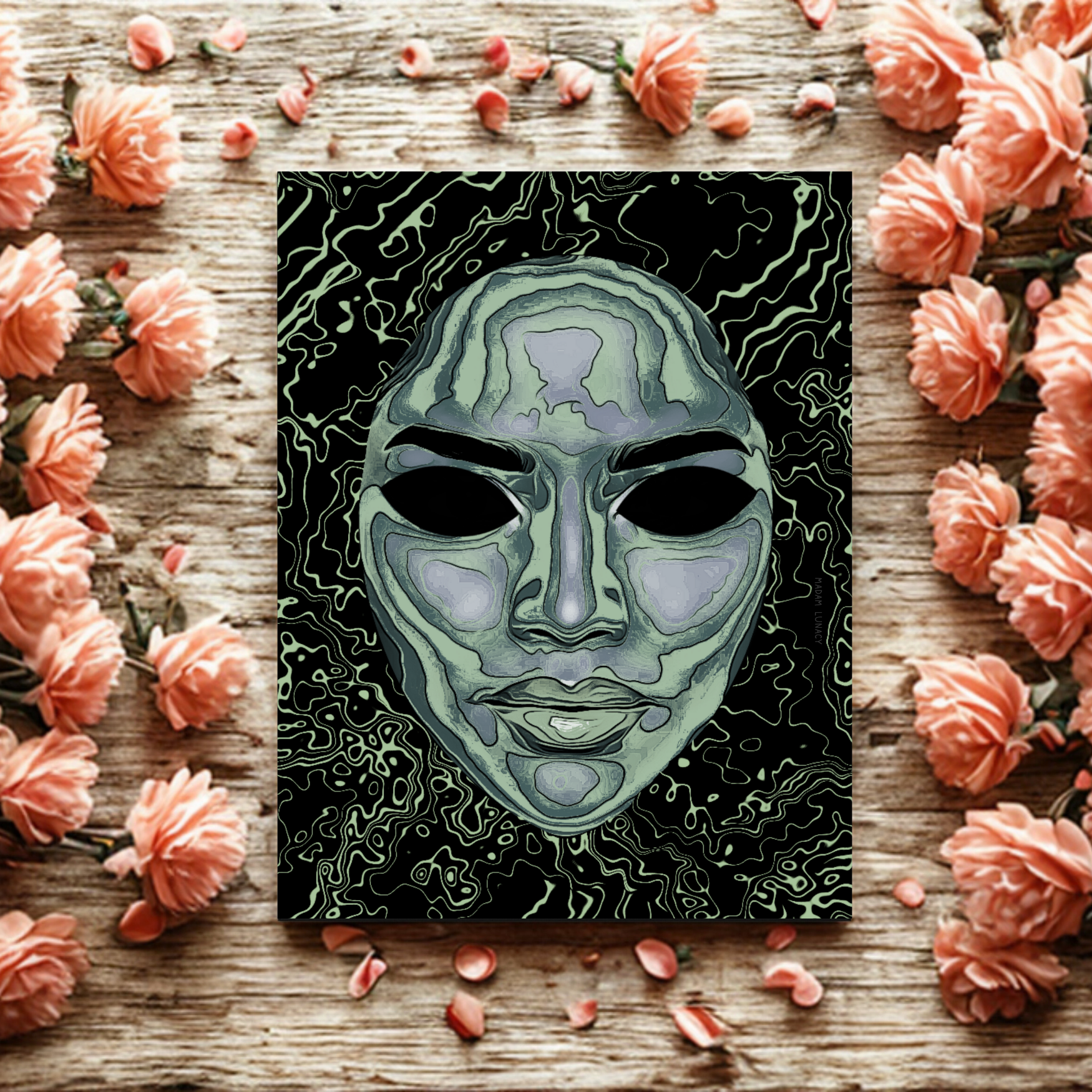 Mint. Shadow Mask Art by Madam Lunacy - ART PRINT