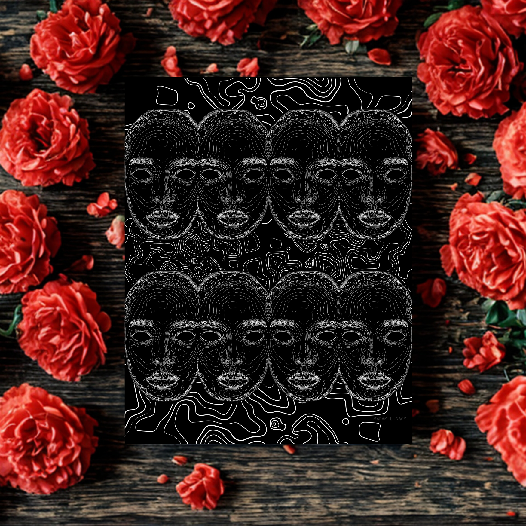 White Noise. Shadow Mask Art by Madam Lunacy - ART PRINT White Noise. Shadow Mask Art by Madam Lunacy - ART PRINT