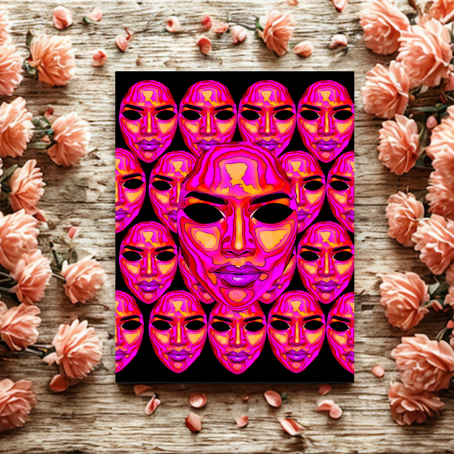 Clementine Sunrise. Shadow Mask Art by Madam Lunacy - ART PRINT Clementine Sunrise. Shadow Mask Art by Madam Lunacy - ART PRINT