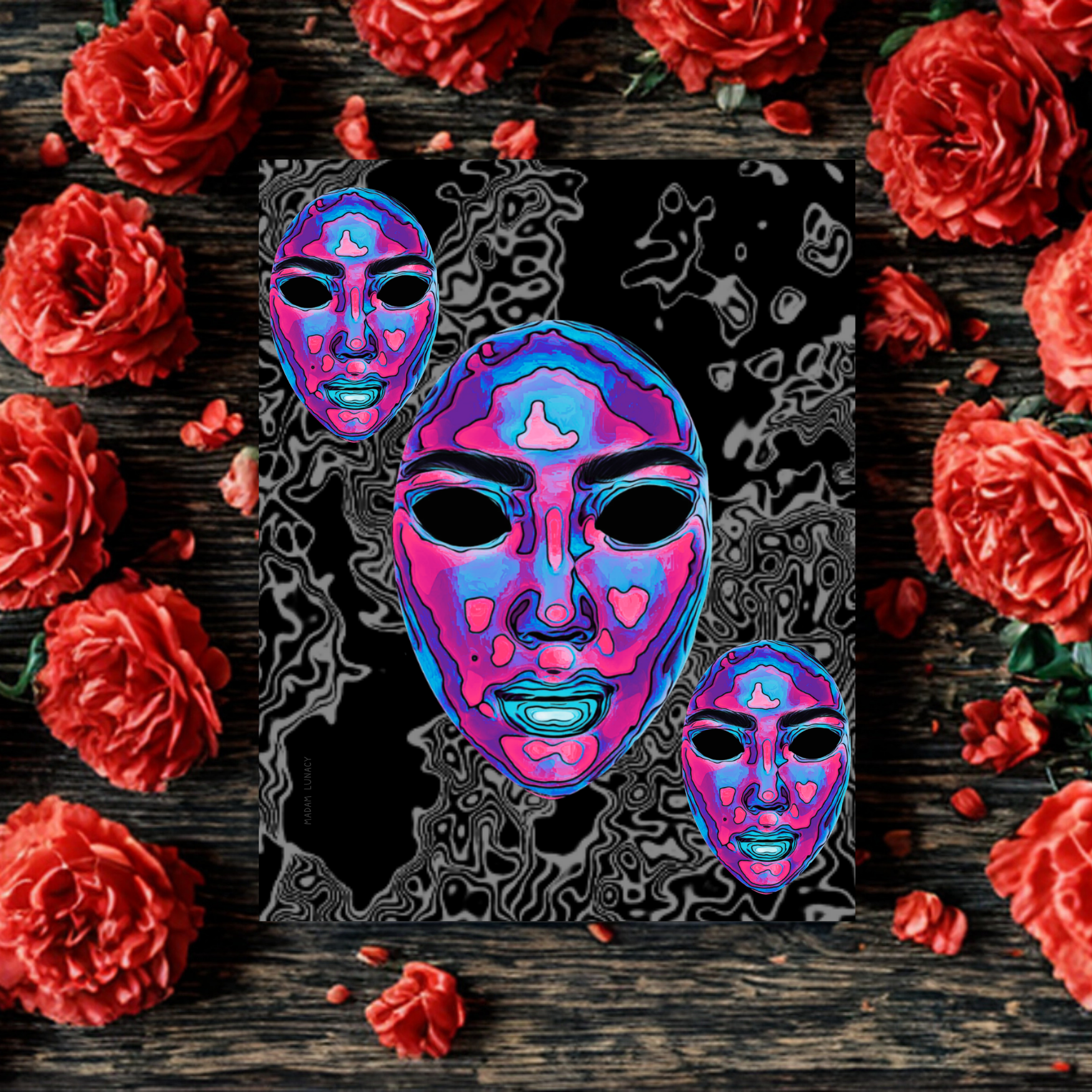 Creme di Violette. Shadow Mask Art by Madam Lunacy - ART PRINT product thumbnail image