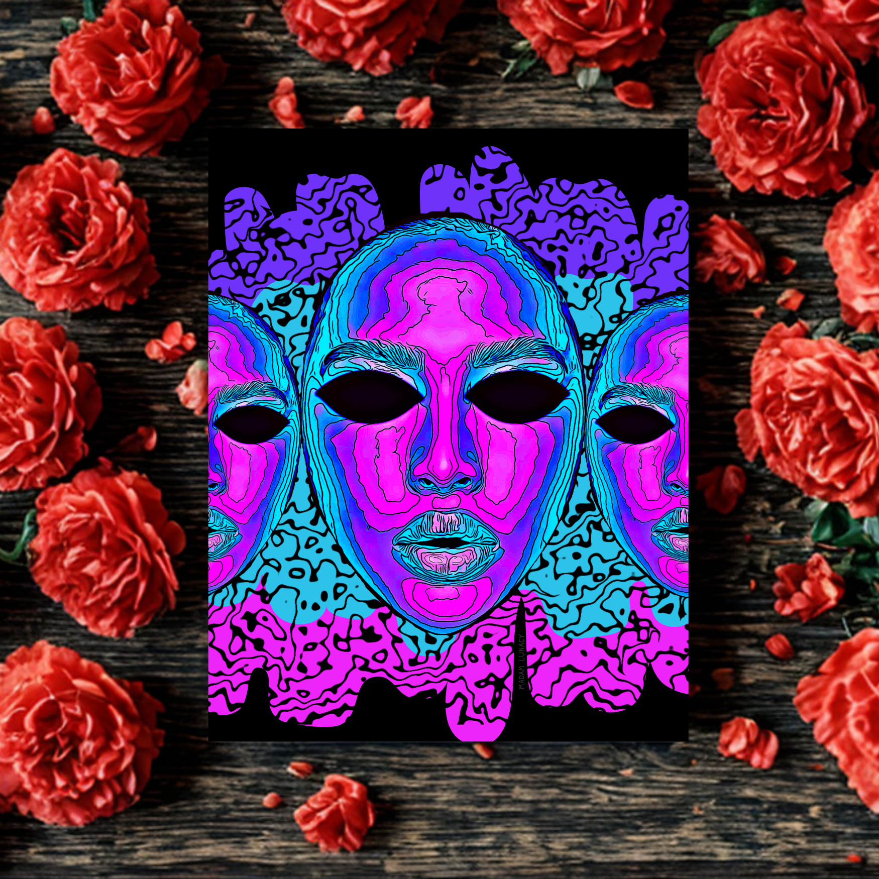 Cosmic Berry. Shadow Mask Art by Madam Lunacy - ART PRINT product thumbnail image