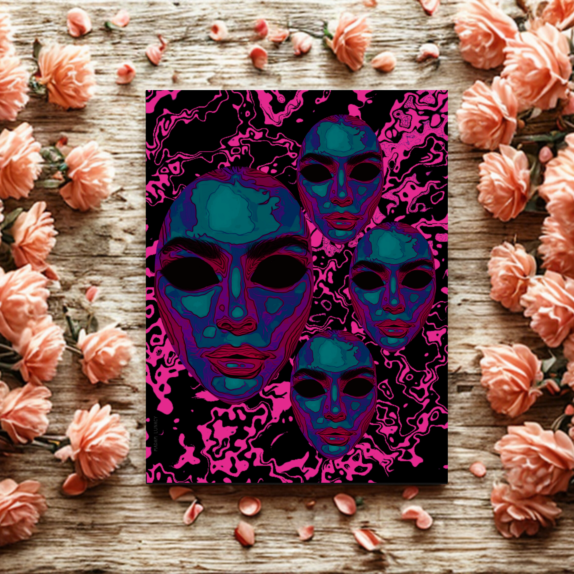 Mermaid Dreams. Shadow Mask Art by Madam Lunacy - ART PRINT product thumbnail image