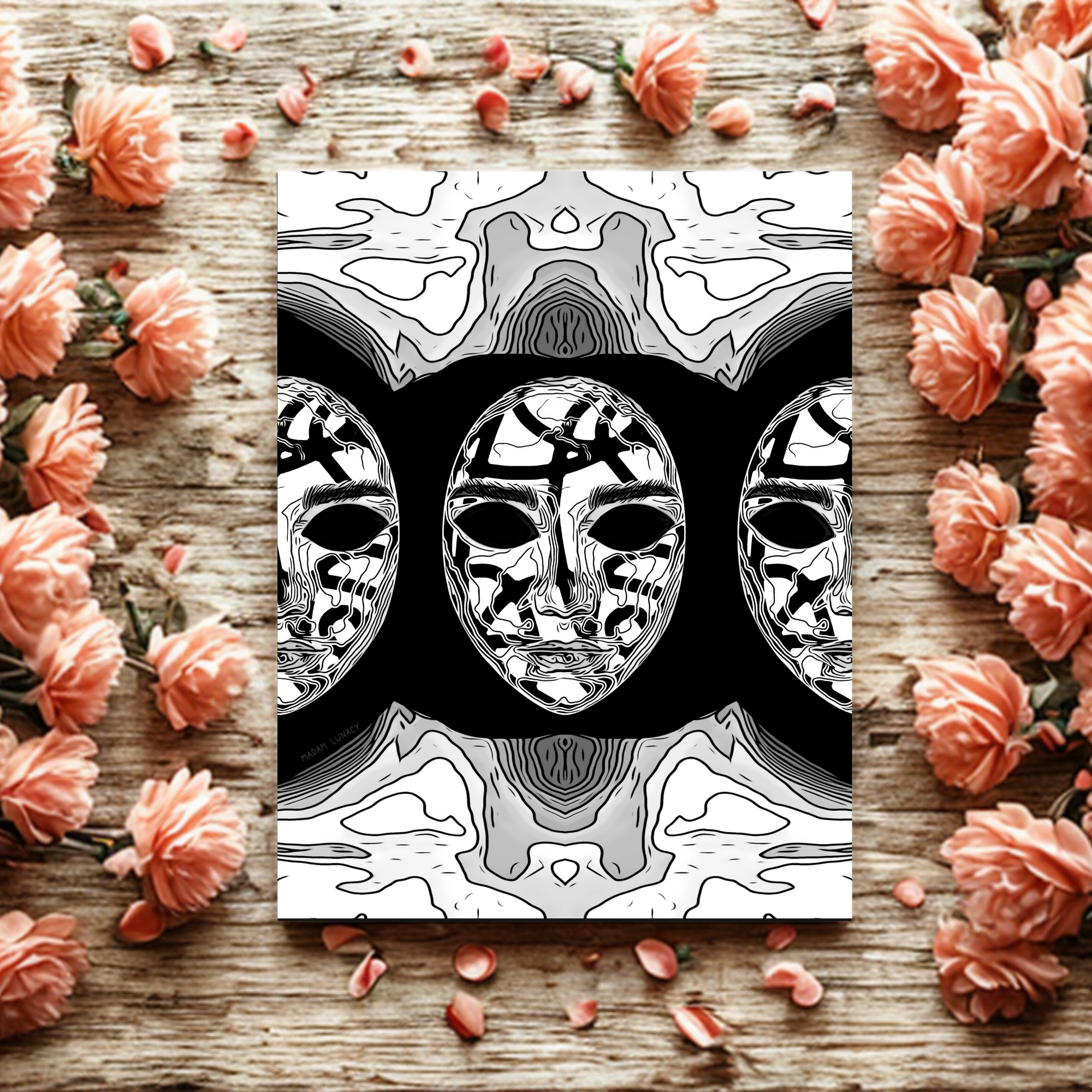 Nebulua Rising. Shadow Mask Art by Madam Lunacy - ART PRINT Nebulua Rising. Shadow Mask Art by Madam Lunacy - ART PRINT