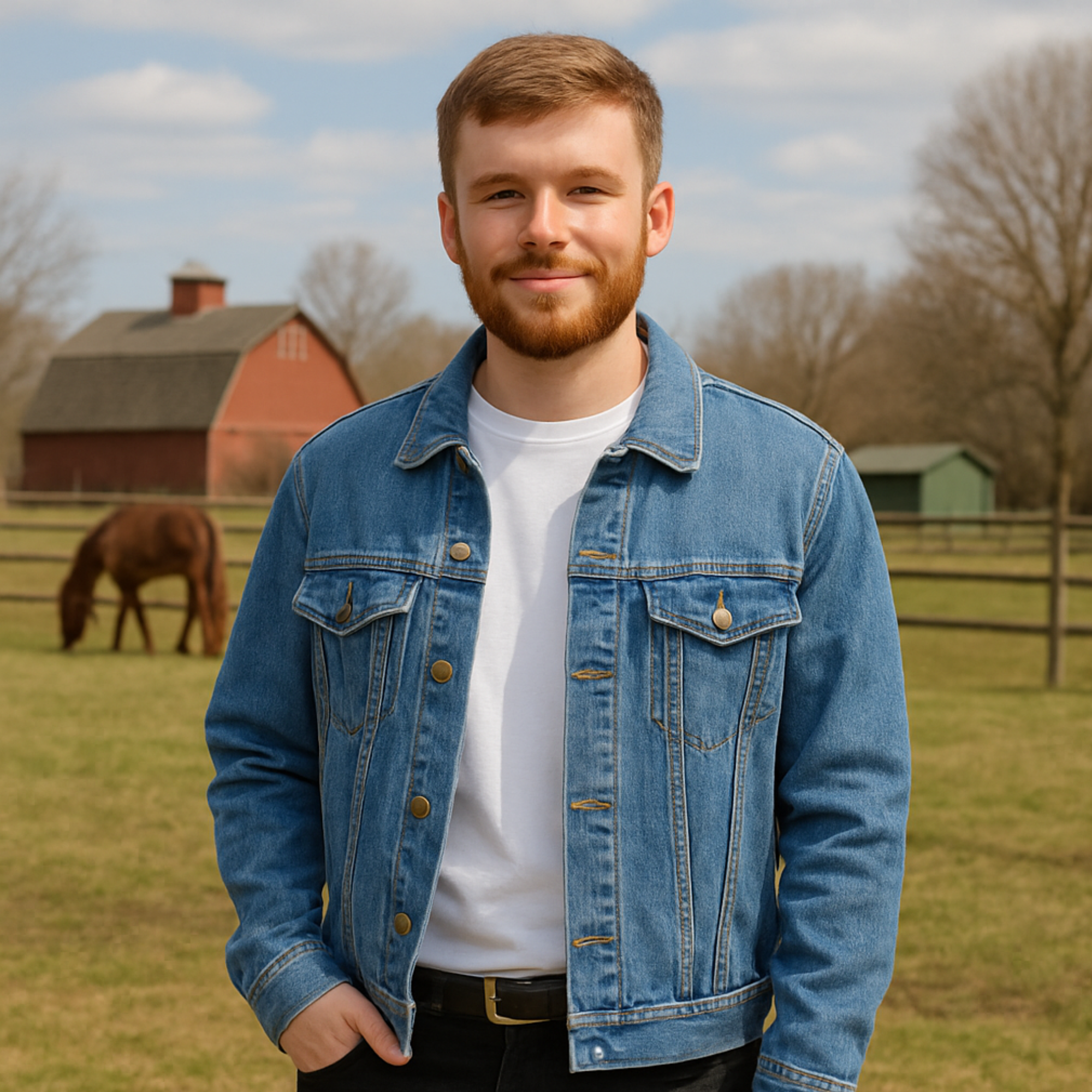 Men’s Arabian Horse Design Denim Jacket Western Cowboy Embroidered Horse Back product thumbnail image Men’s Arabian Horse Design Denim Jacket Western Cowboy Embroidered Horse Back product thumbnail image